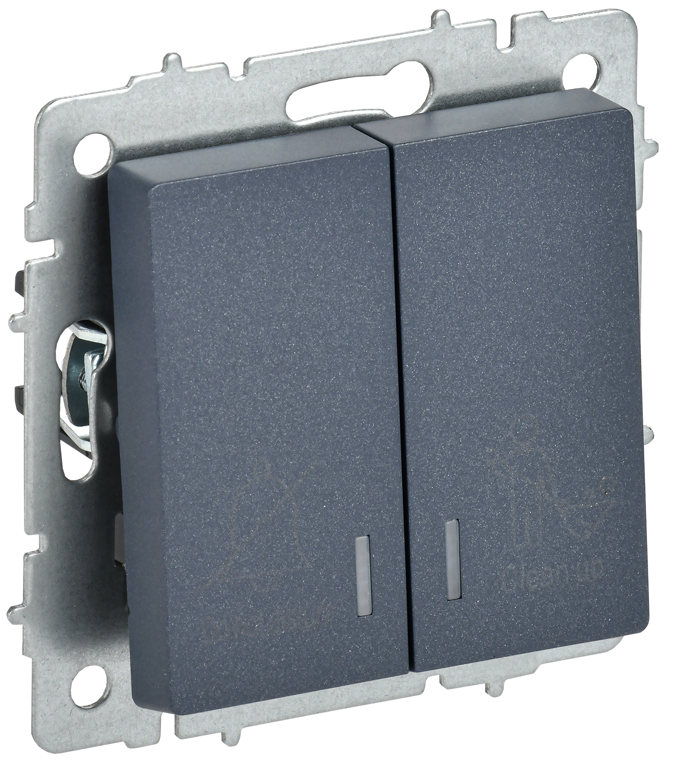 BRITE Выключатель 2-клавишный с индикацией для отелей 10А ВС10-2-9-БрМ маренго IEK