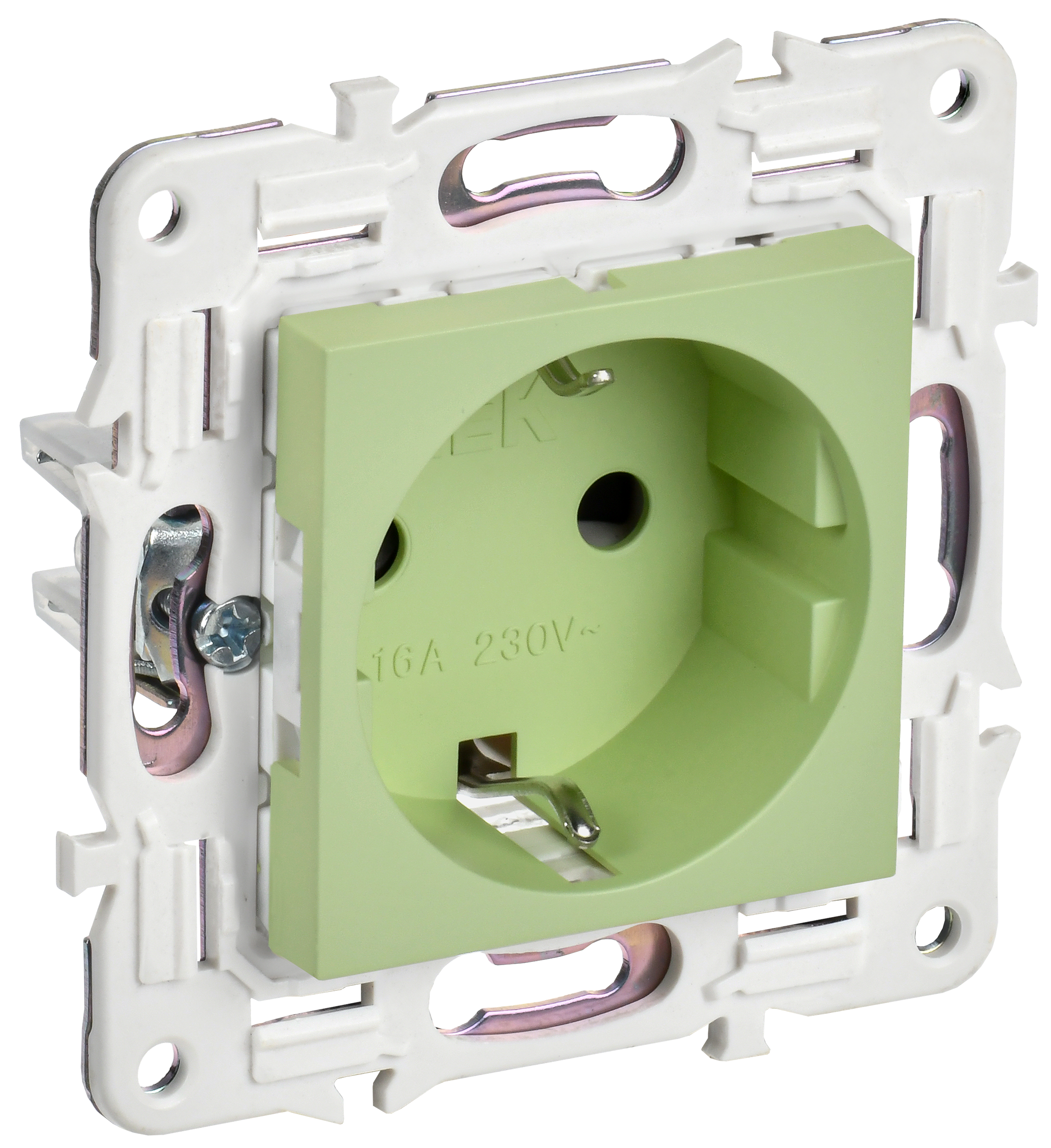 SKANDY Розетка с заземлением без защитных шторок 16А SK-R05G мятный IEK