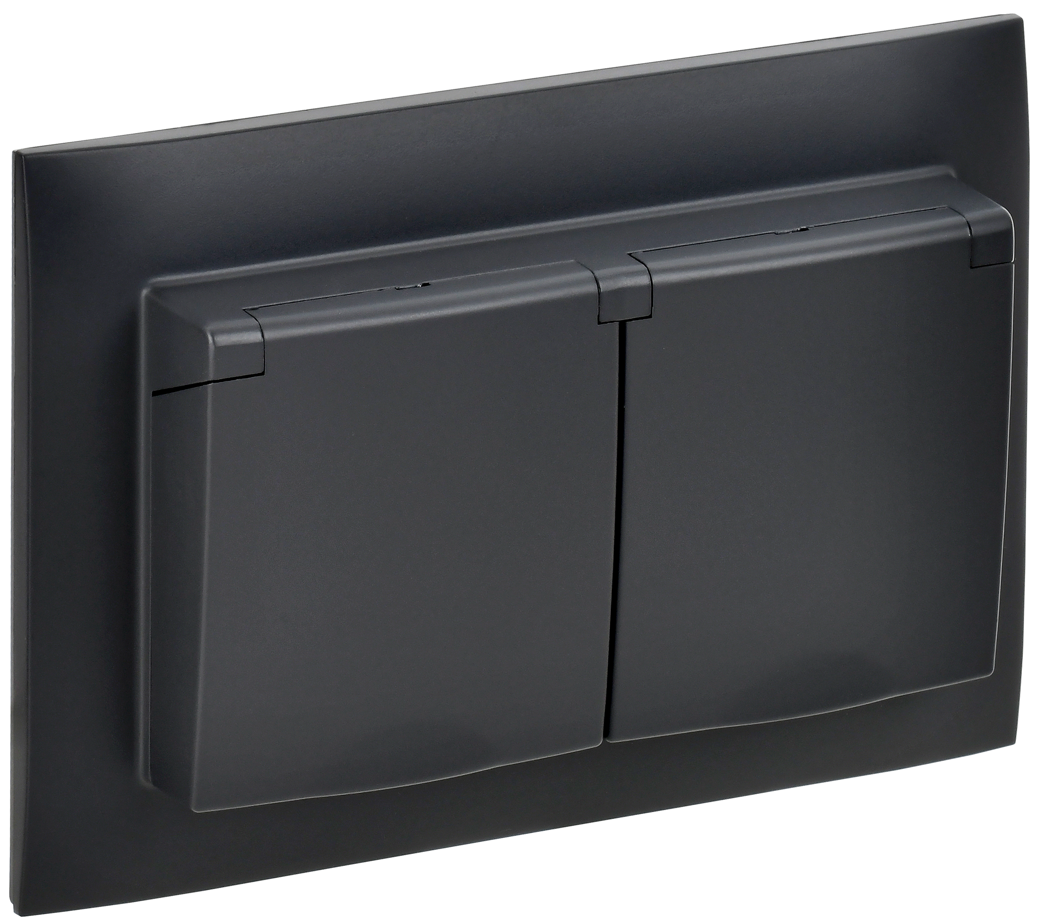 SKANDY Розетка 2-местная и крышкой 16А в сборе IP44 SK-R12Bl черный IEK