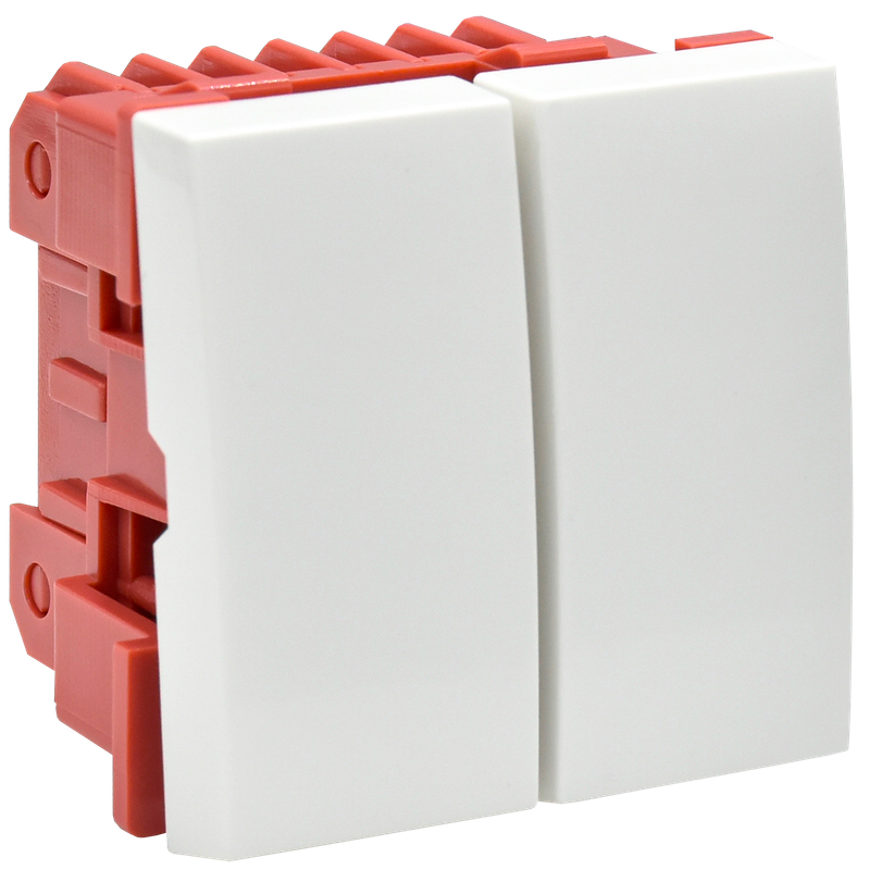 Выключатель двухклавишный на 2 модуля ВК1-22-00-П