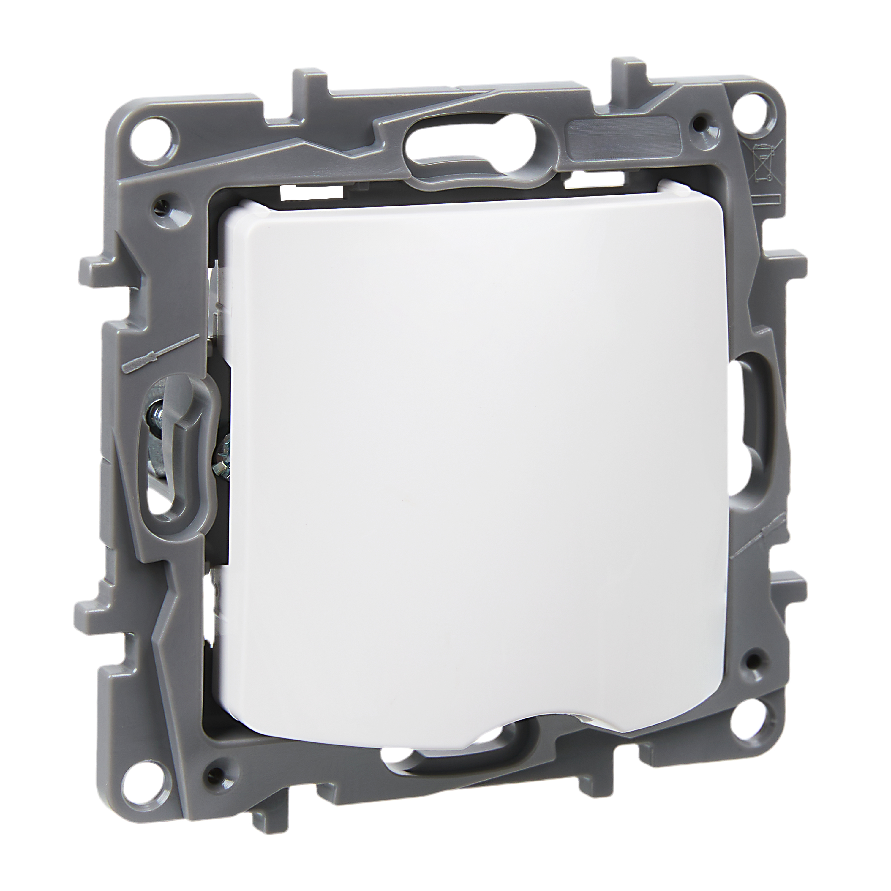 Вывод кабеля с зажимом для кабеля белый ETIKA