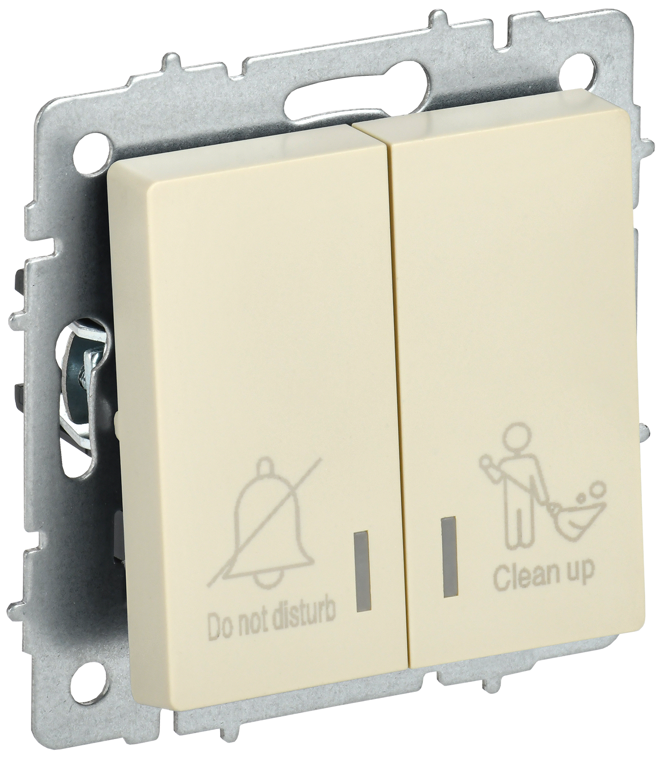 BRITE Выключатель 2-клавишный с индикацией для отелей 10А ВС10-2-9-БрКр бежевый IEK