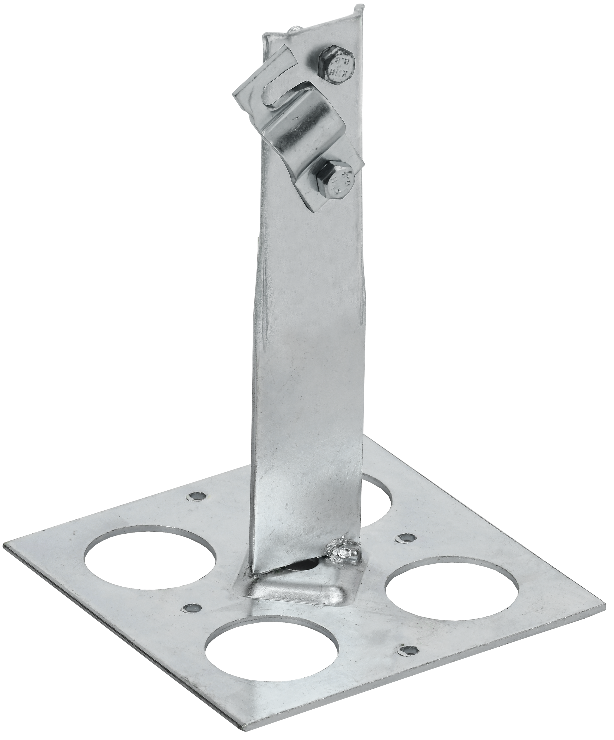 Держатель проводника круглого 6-10 мм винтовой для плоской кровли h 90 мм оцинкованная сталь