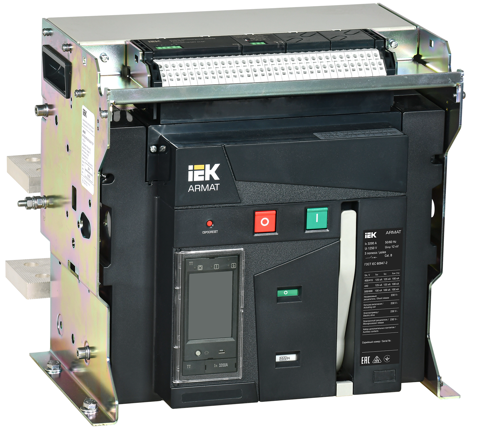 Выключатель автоматический воздушный стационарного исполнения 3P F 125кА 3200А расцепитель TT с комплектом аксессуаров 220В