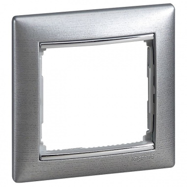 Рамка 1местная алюминий матовый VALENA DIY