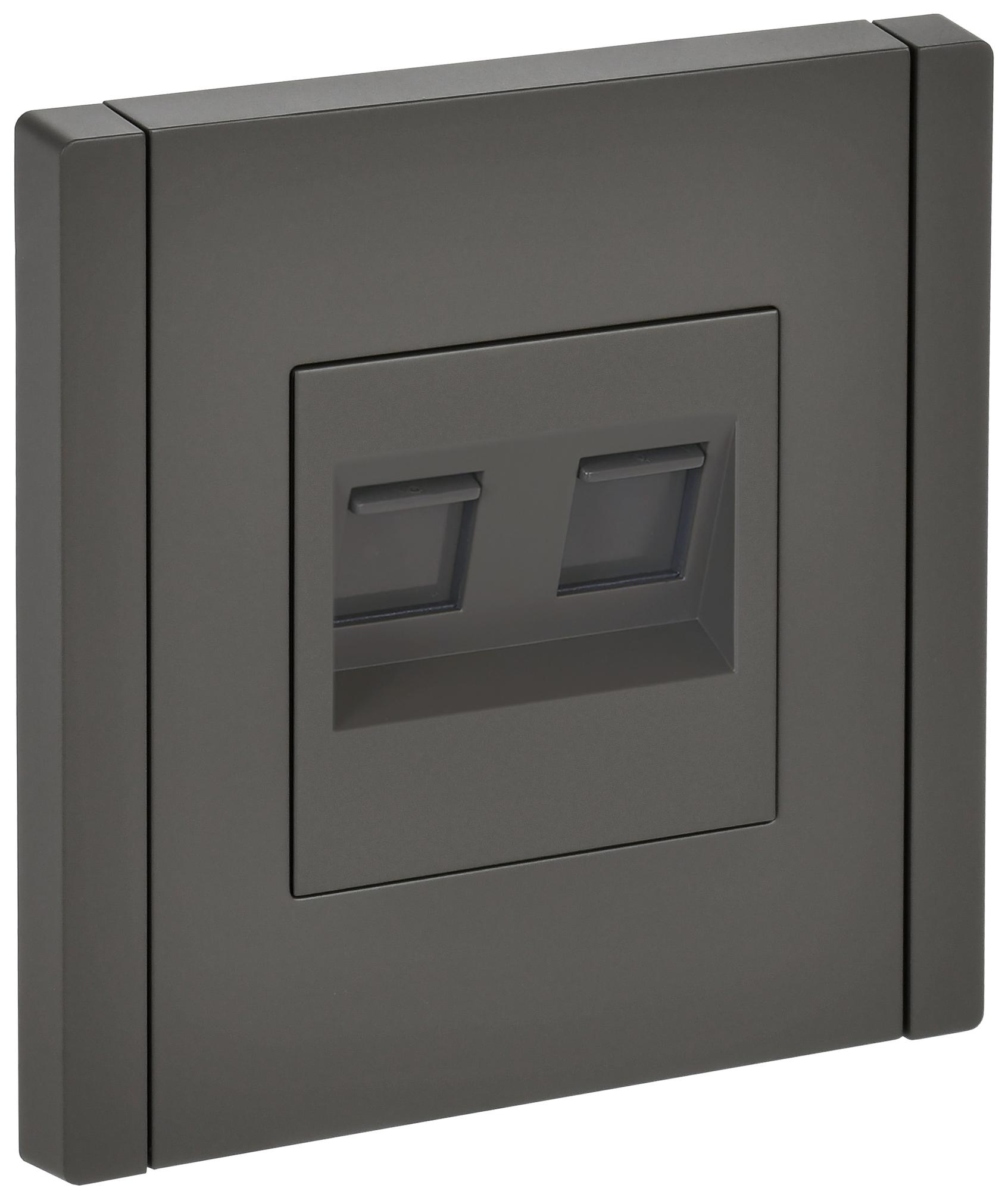 FORTE&PIANO Розетка двойная RJ11+RJ45 кат.5E FP335 серый IEK