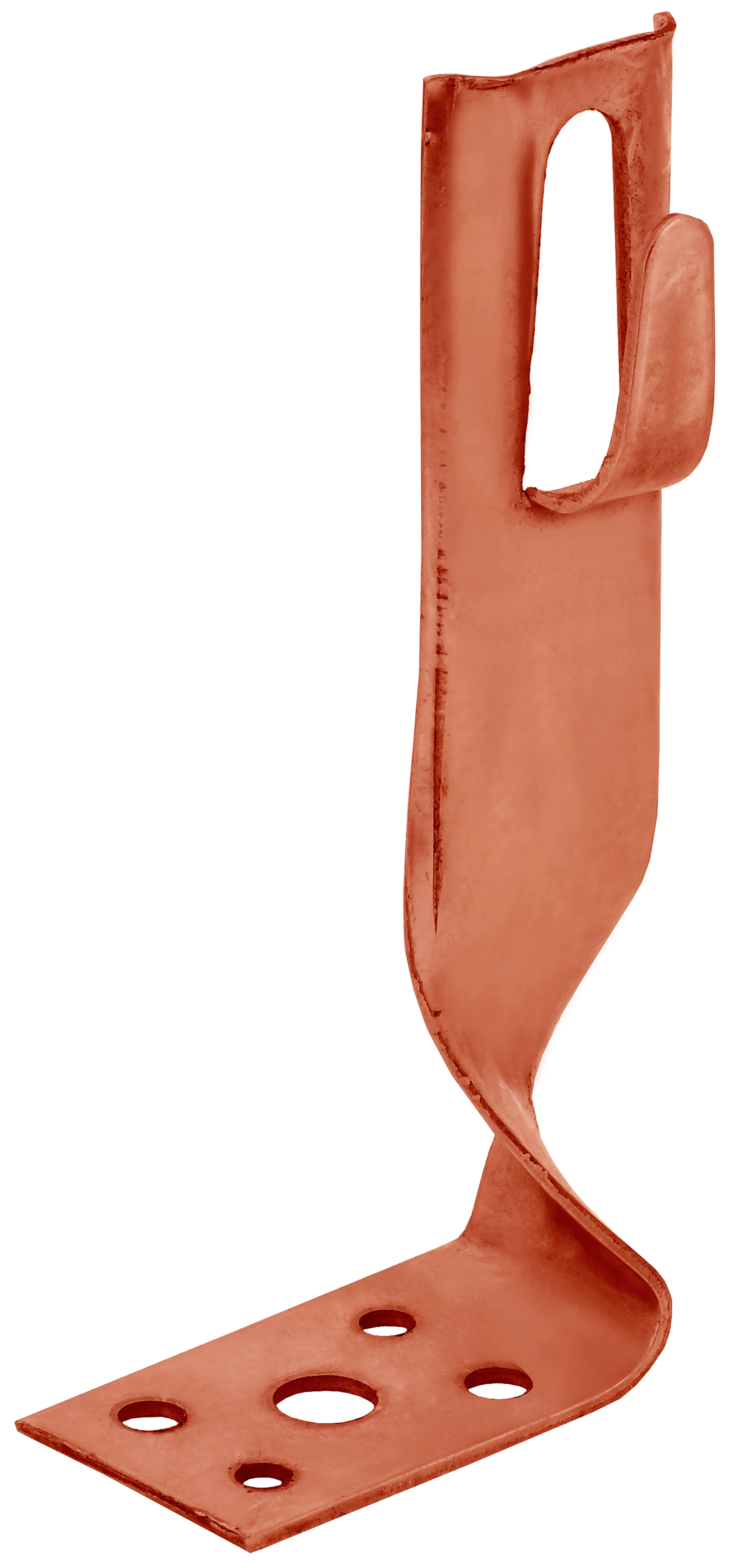 Держатель проводника круглого 6-8 мм угловой скрытый h 140 мм медь