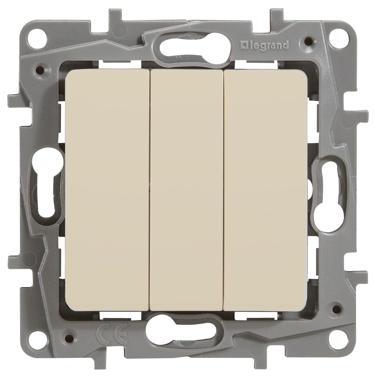 Выключатель 3клавишный 10А слоновая кость ETIKA