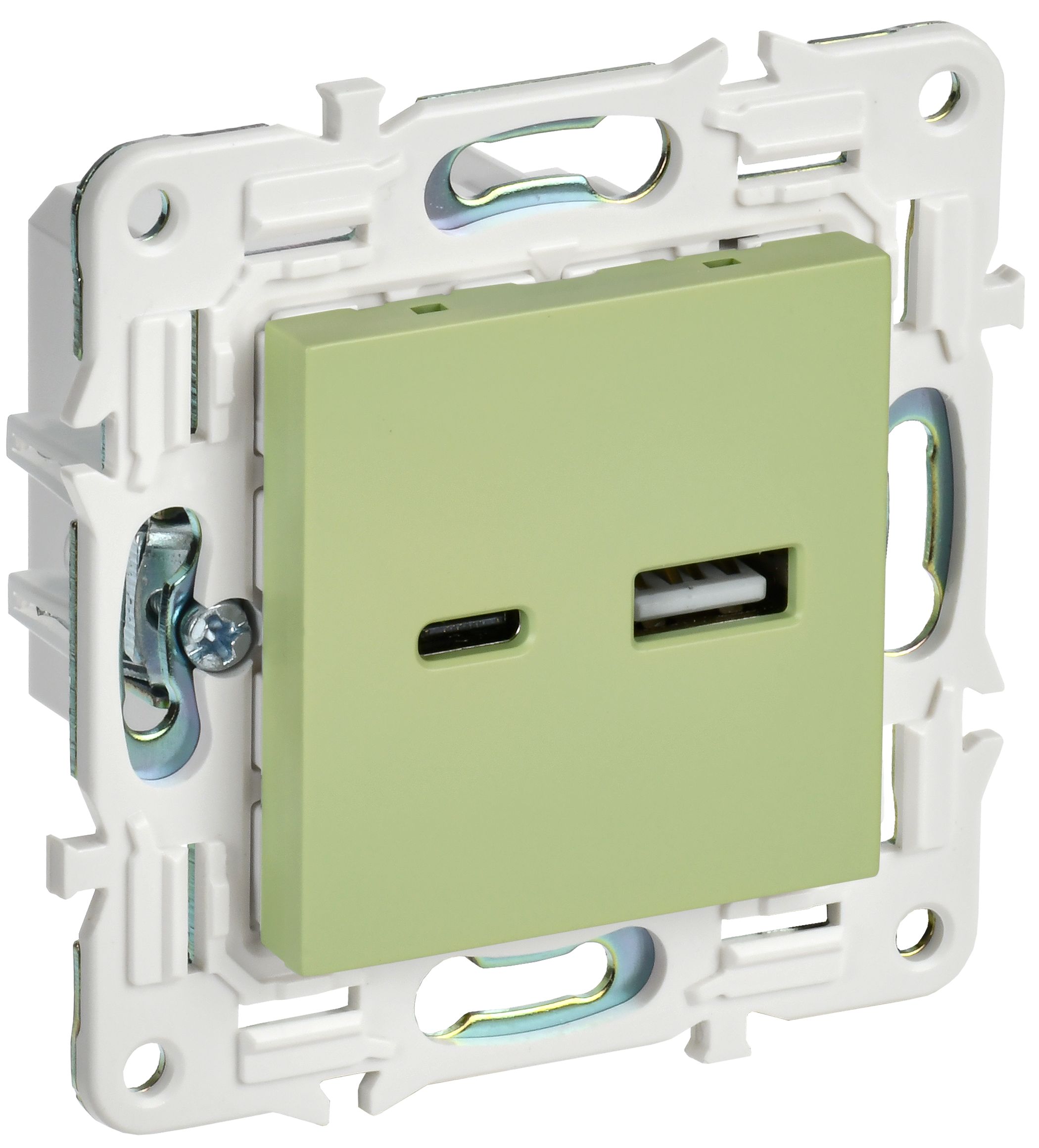 SKANDY Розетка USB A+C 3,1А SK-R14G мятный IEK