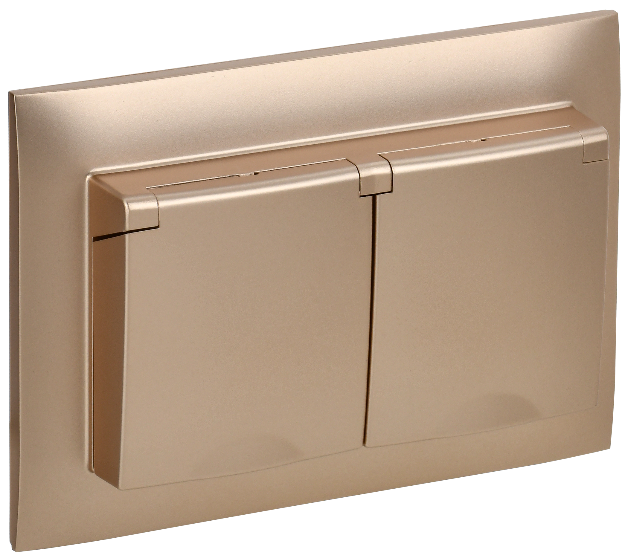 SKANDY Розетка 2-местная и крышкой 16А в сборе IP44 SK-R12Sa песочный IEK