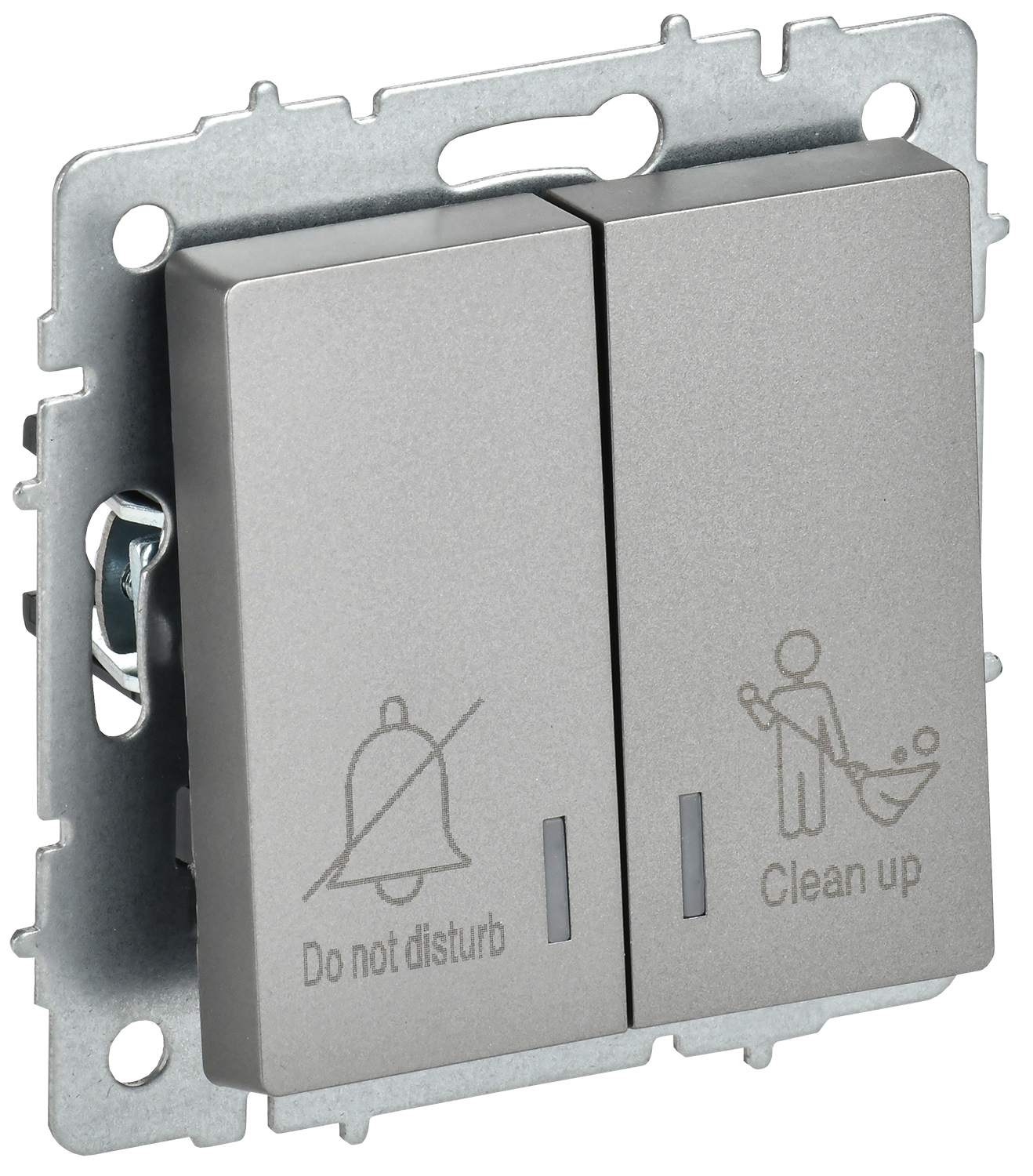 BRITE Выключатель 2-клавишный с индикацией для отелей 10А ВС10-2-9-БрС сталь IEK