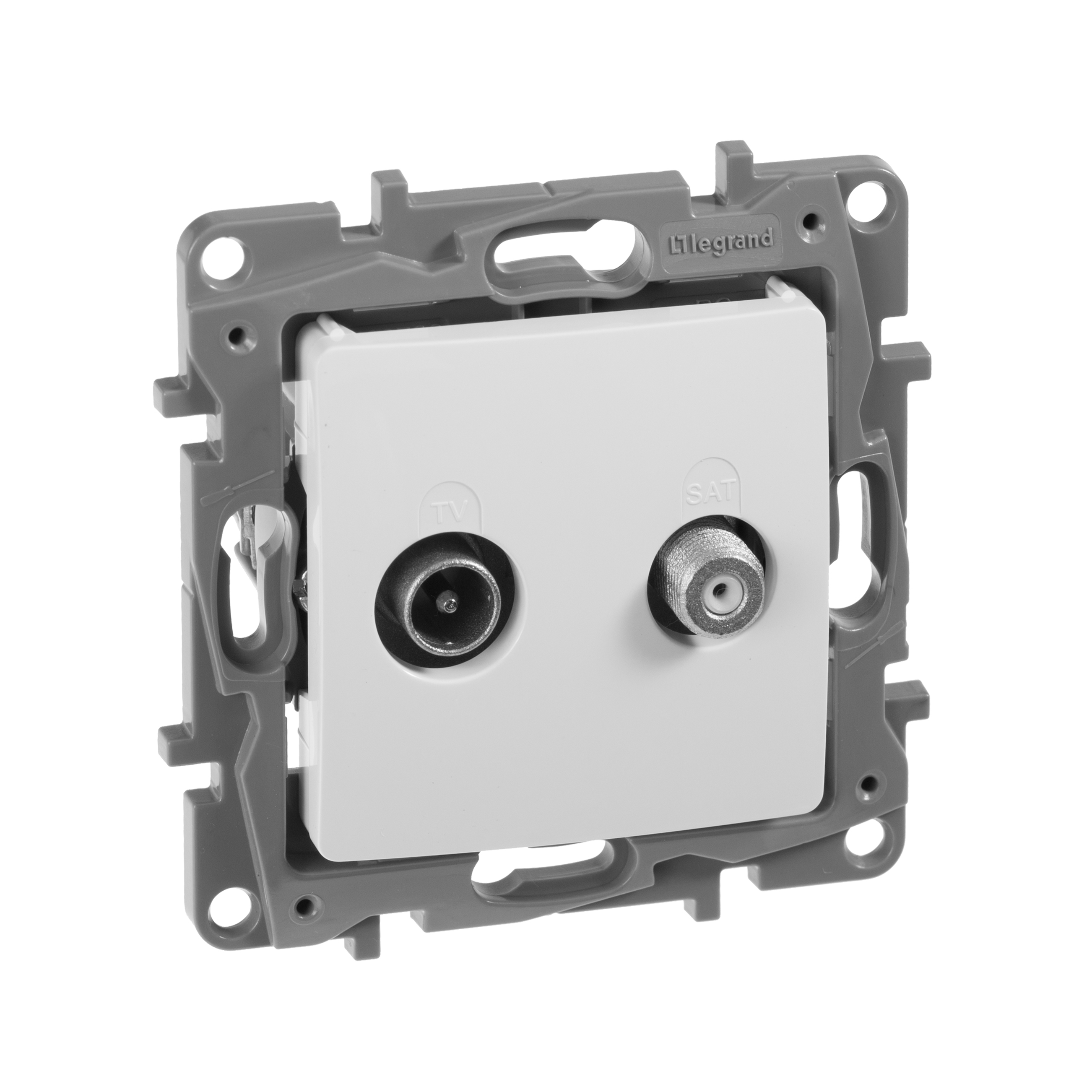 Розетка двойная TV+SAT тип звезда белый ETIKA