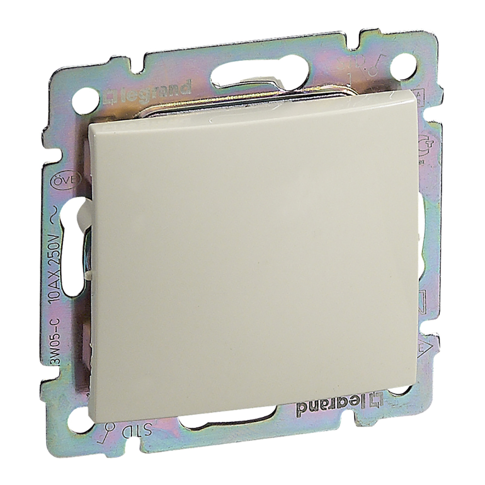 Выключатель 1-клавишный 10А безвинтовое крепление слоновая кость VALENA DIY