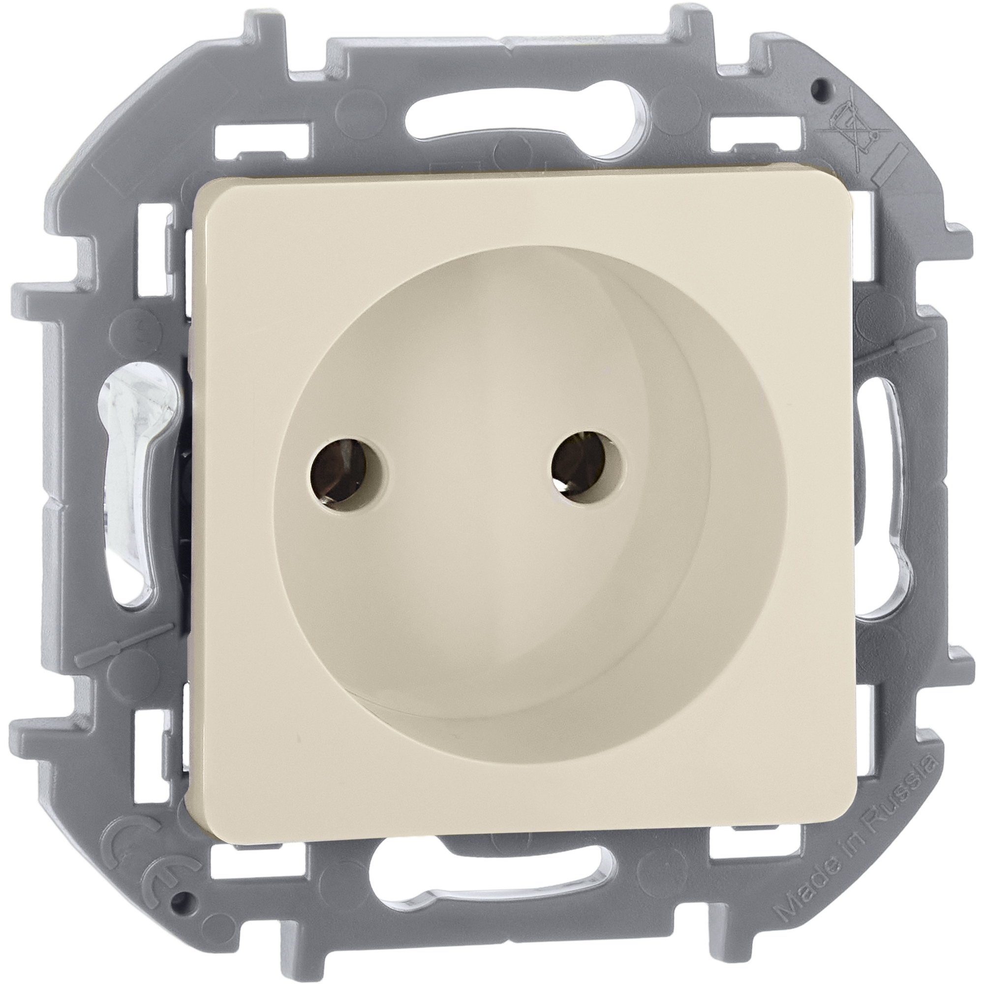 Розетка 1-местная без заземления без защитных шторок 16А слоновая кость INSPIRIA