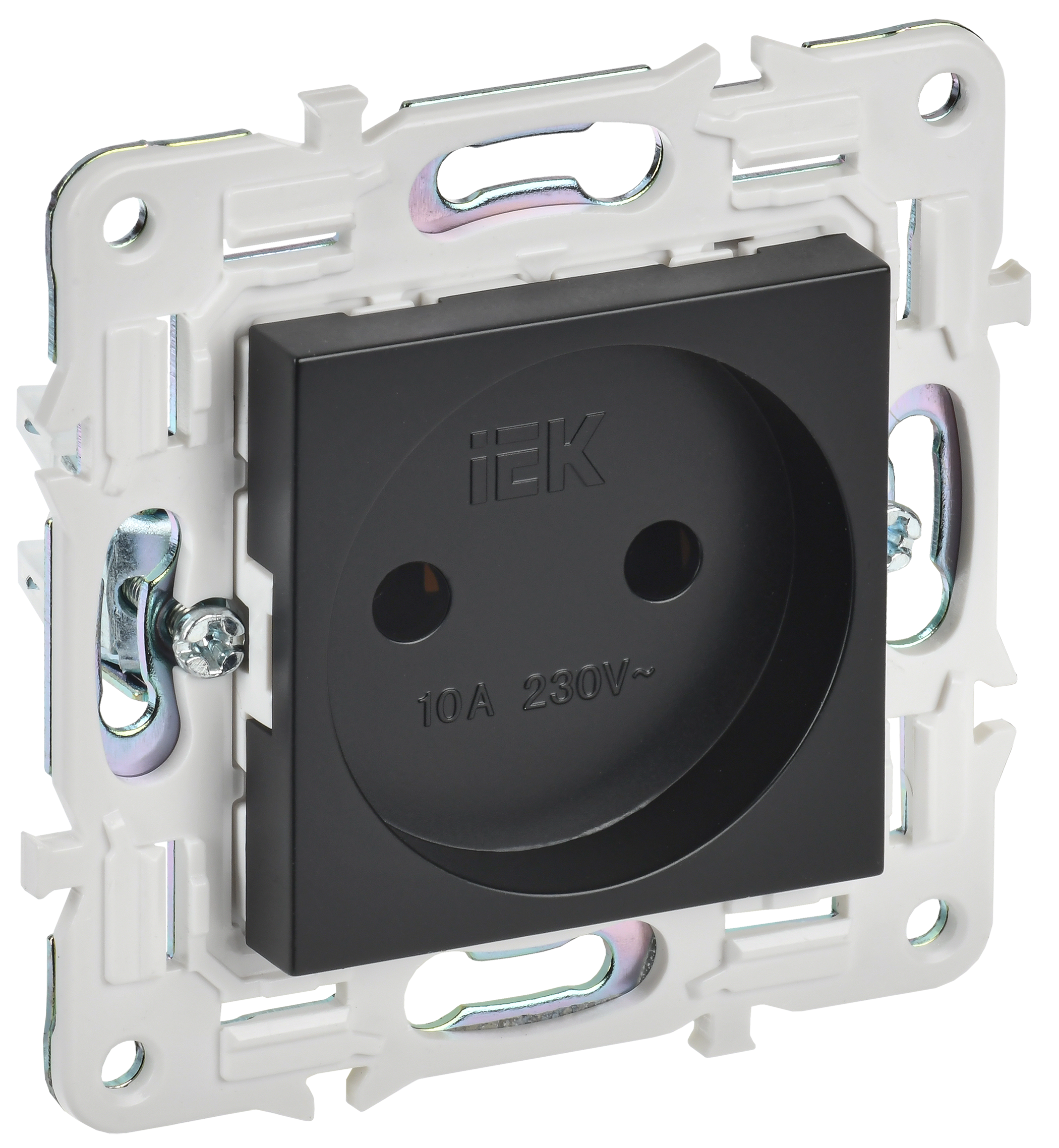 SKANDY Розетка без заземления без защитных шторок 10А SK-R02Bl черный IEK