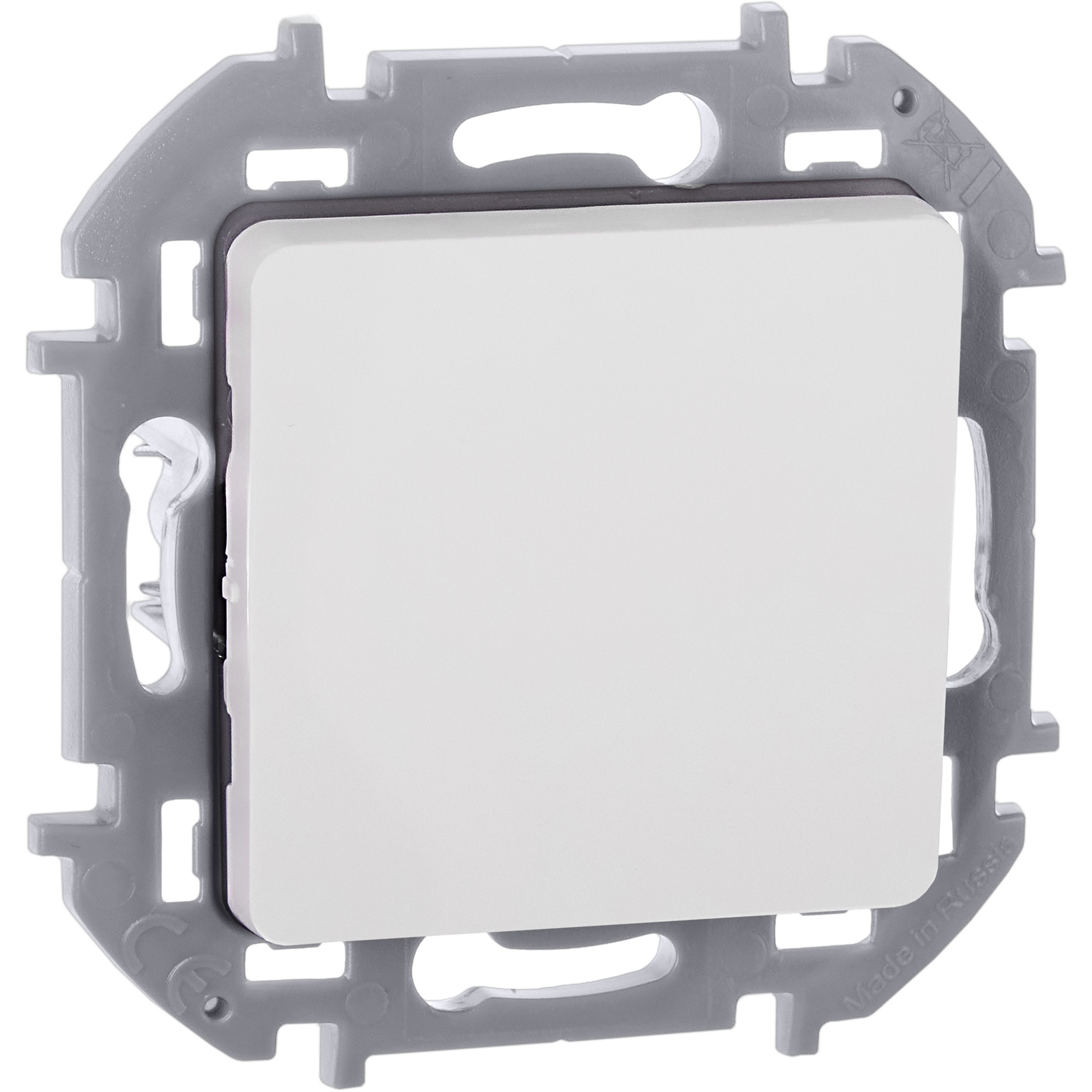 Выключатель 1-клавишный проходной 10АХ безвинтовое крепление белый INSPIRIA