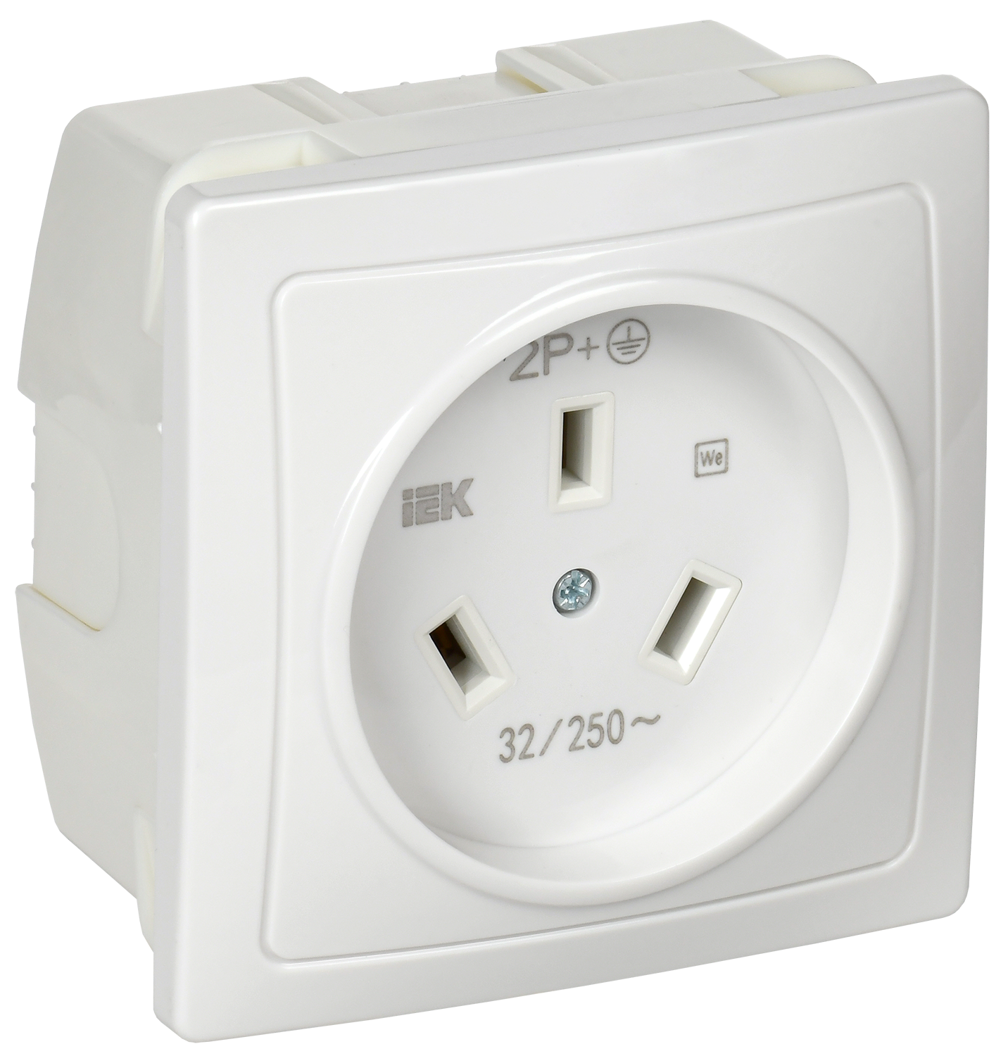 Розетка разборная для плиты с заземлением скрытой установки 32А белая Рпл11-К IEK