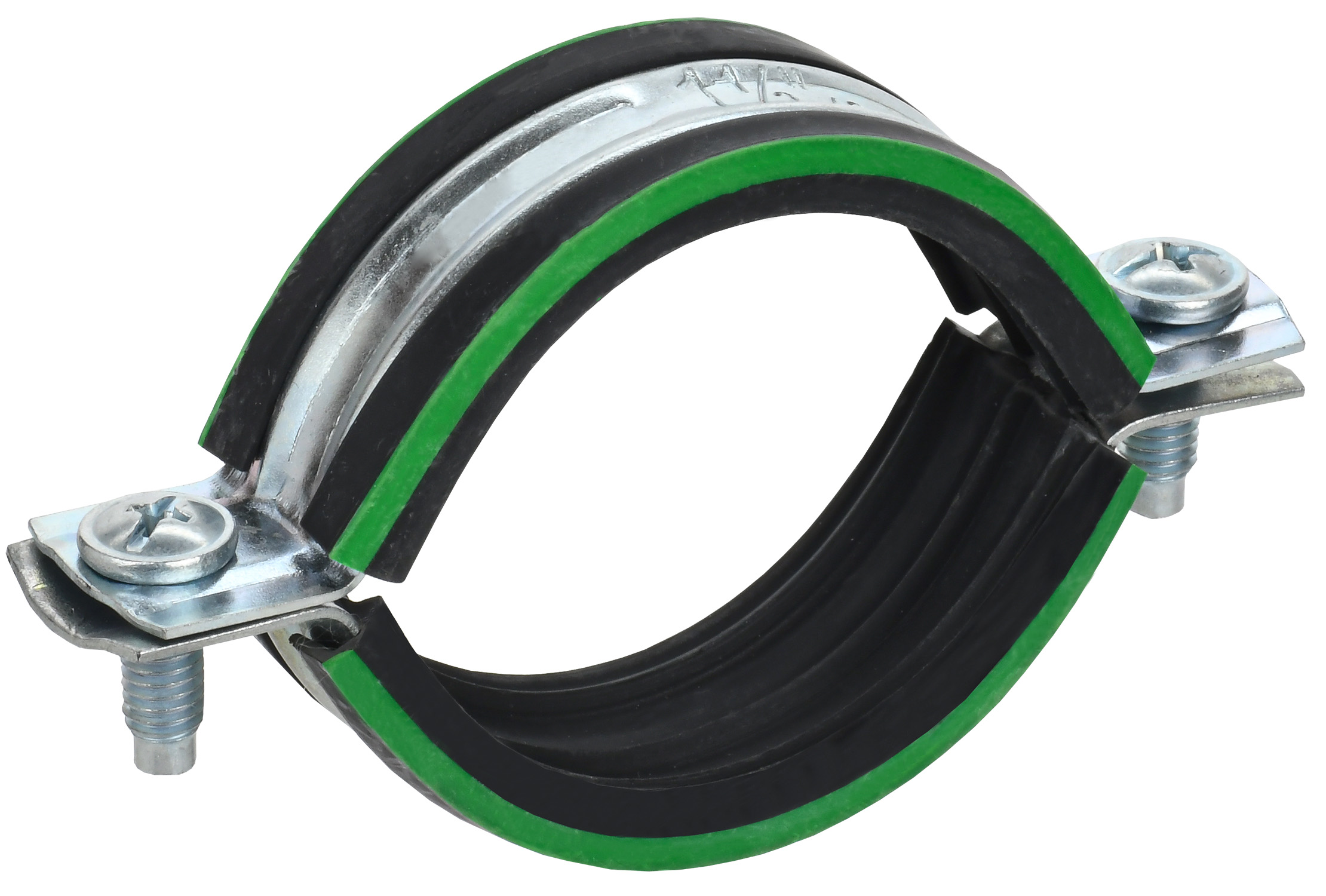 Скоба металлическая двухкомпонентная ELASTA с резиновым уплотнителем d=25-28 мм