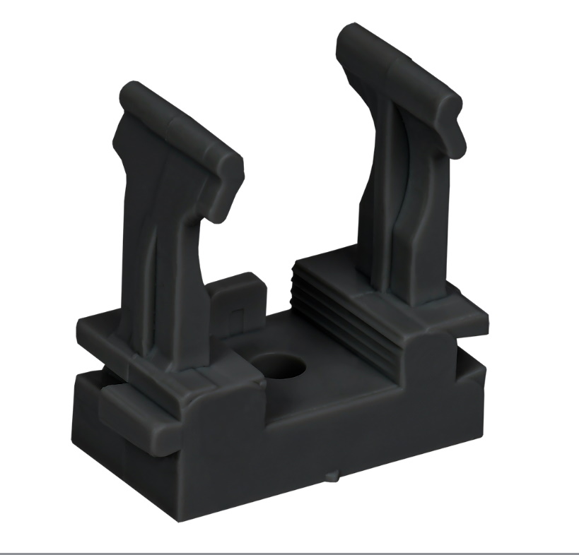 ELASTA Держатель с защелкой для гофрированных труб под монтажный пистолет CFM25 черный IEK