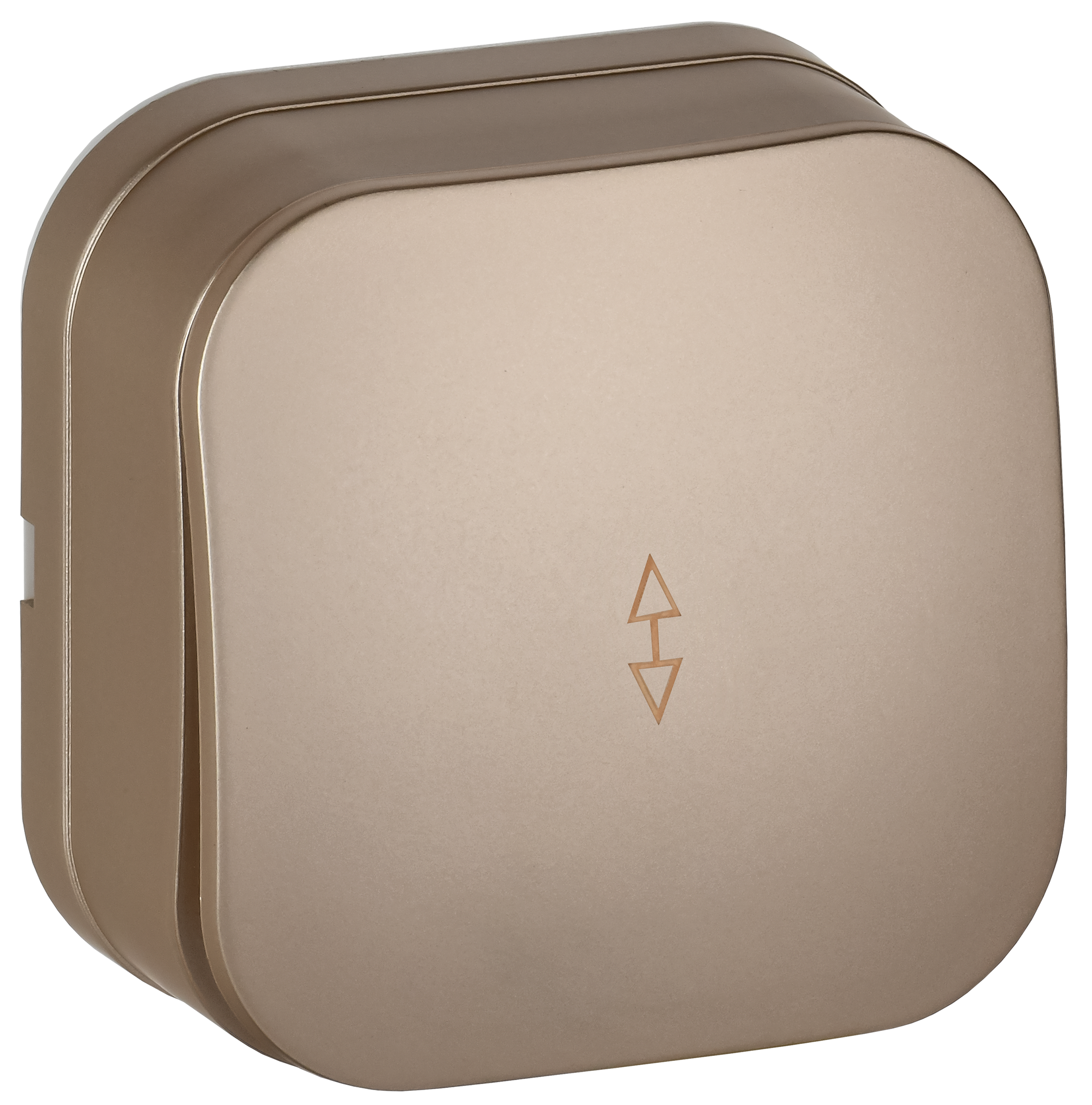 GLORY Выключатель 1-клавишный для открытой установки проходной 10А ВСп10-1-0-ХШм шампань матовый IEK