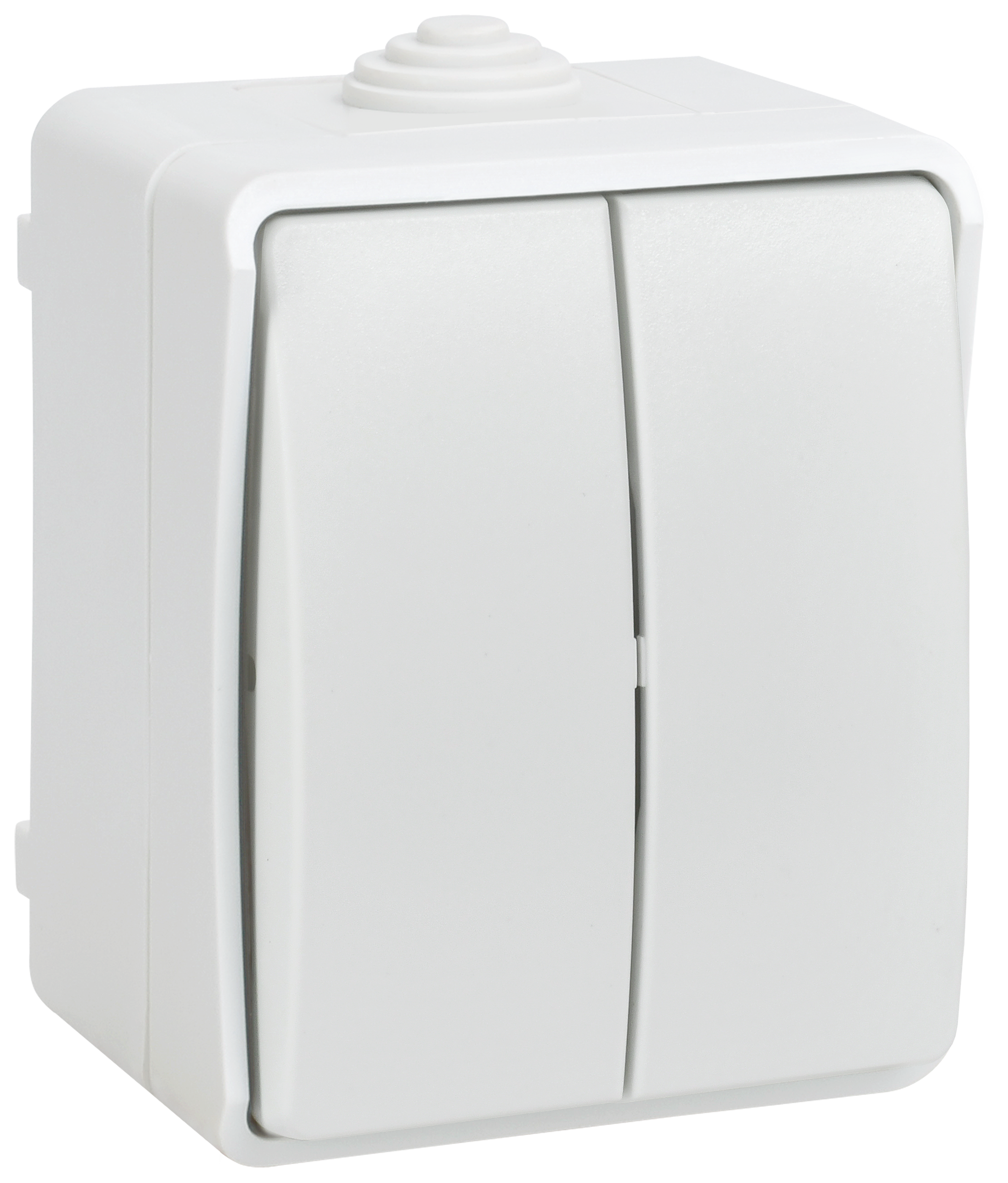 FORS Выключатель 2-клавишный для открытой установки 10А IP54 ВС20-2-0-ФБ белый ФОРС