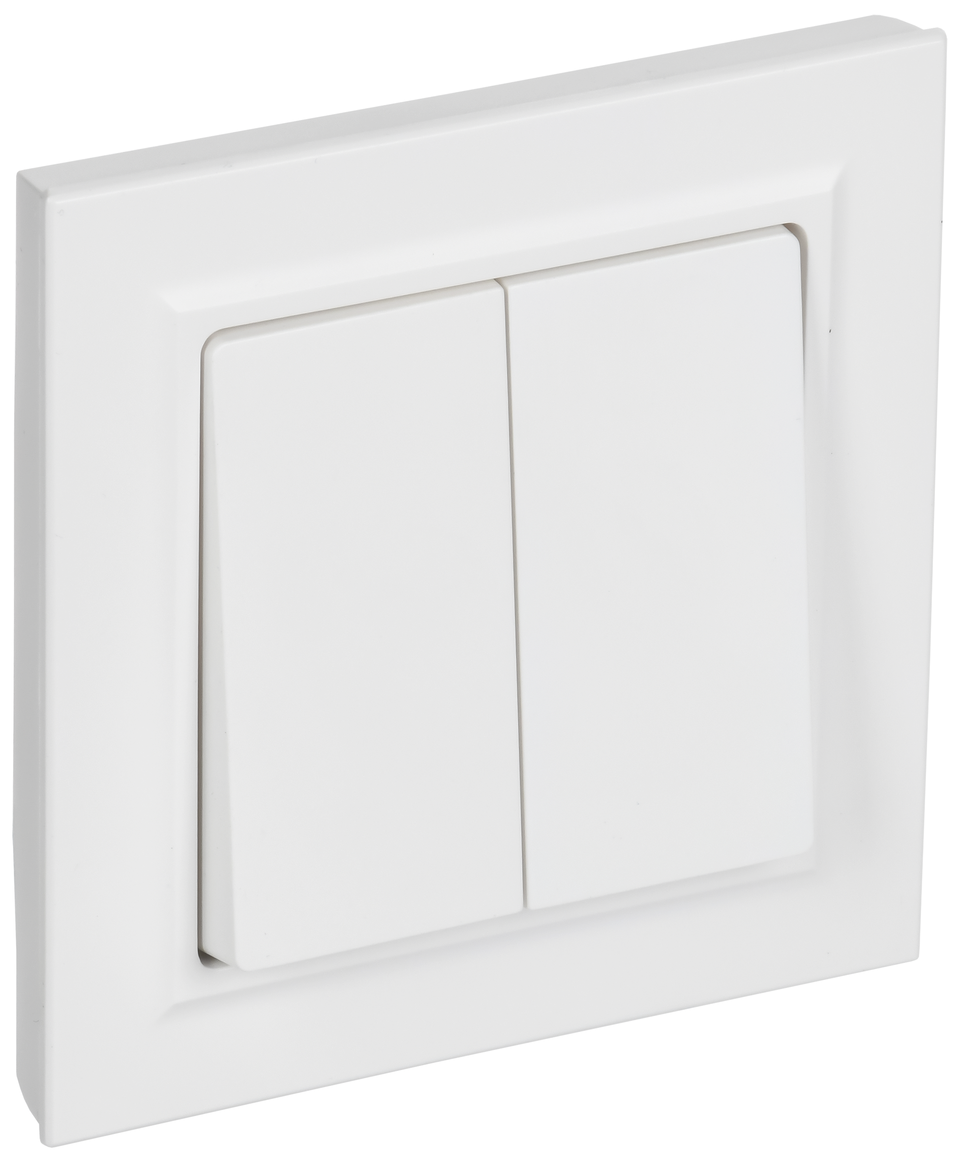 BRITE Выключатель 2-клавишный 10А в сборе ВСР10-2-0-БрАБ арктический белый IEK