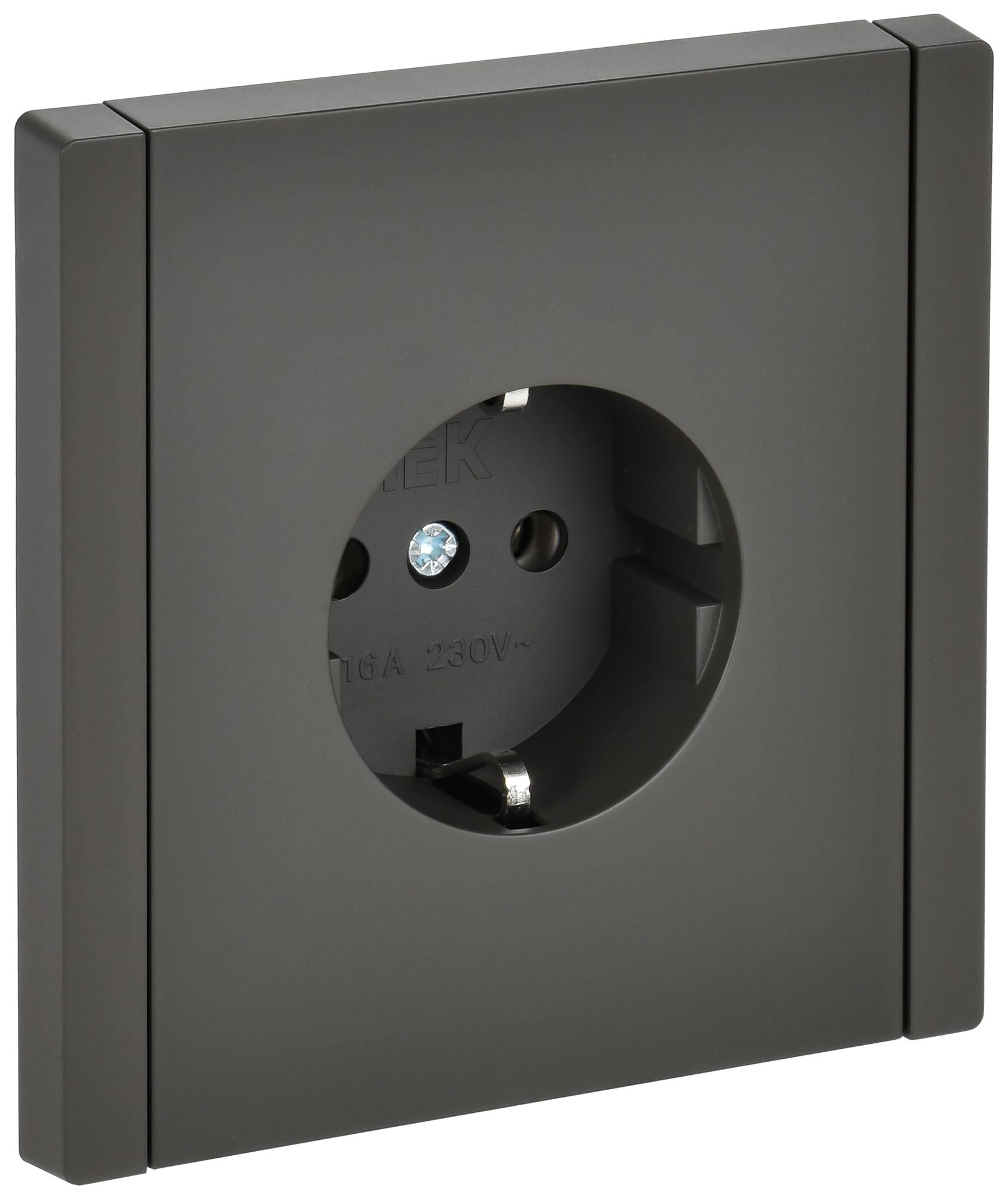 FORTE&PIANO Розетка 1-местная с заземлением без защитных шторок винтовое крепление 16А FP316 серый IEK