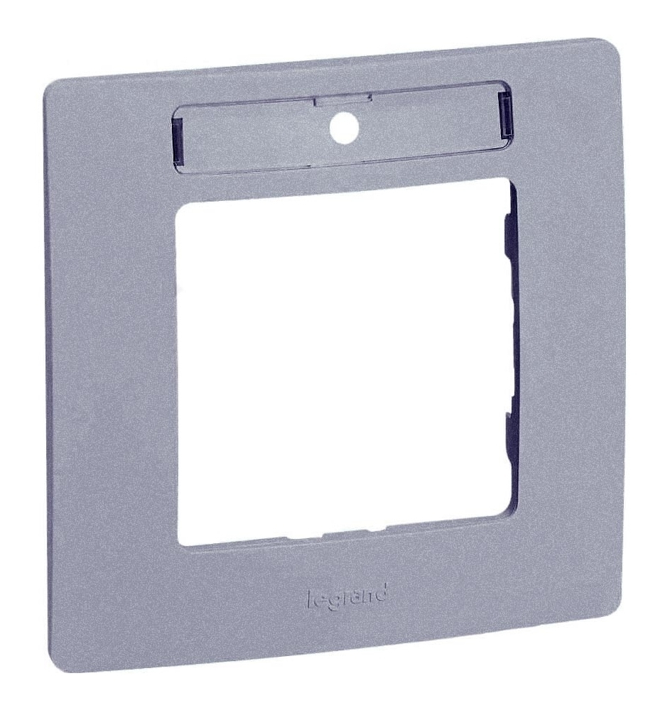 Рамка 1-местная с держателем для маркировки алюминий ETIKA