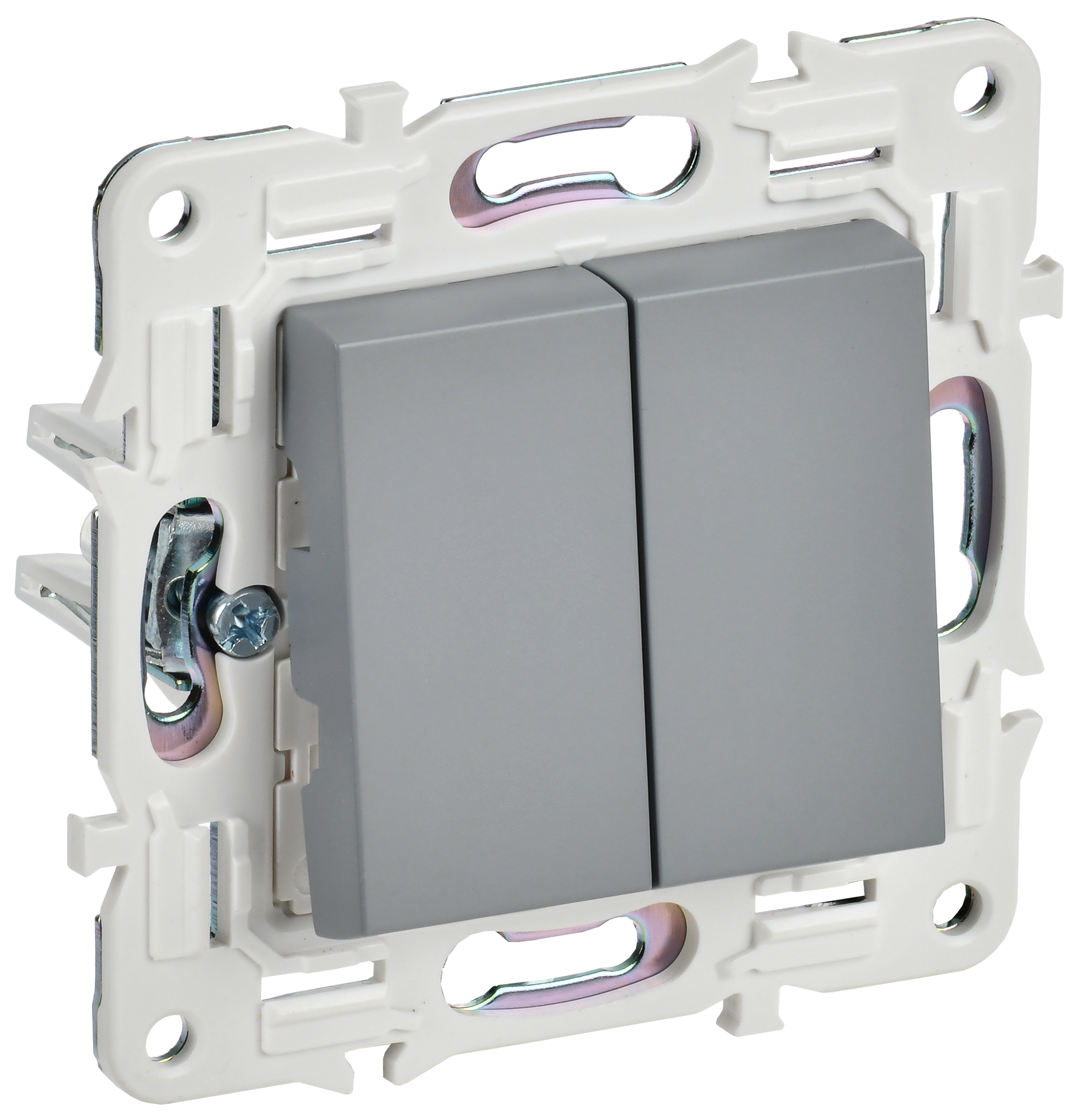 SKANDY Выключатель 2-клавишный 10А SK-V04Gr серый IEK