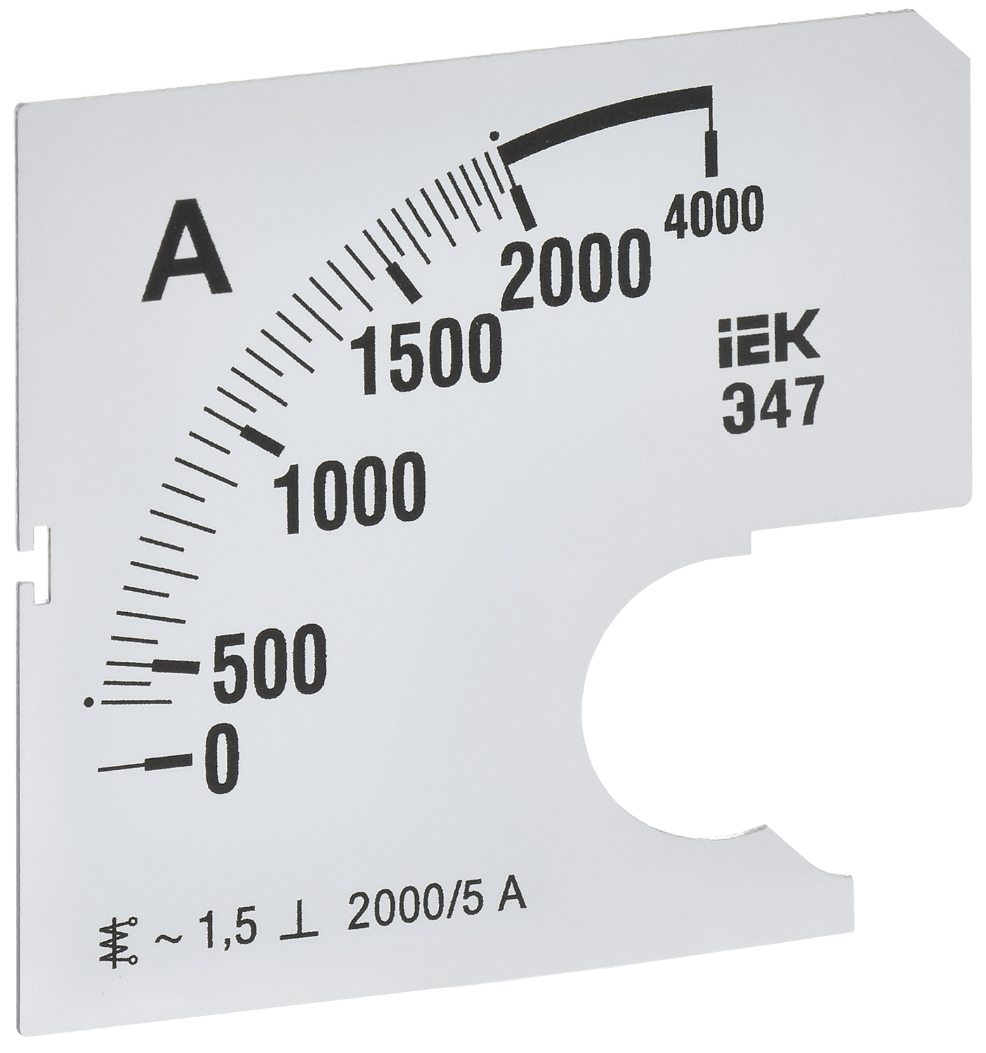 Шкала сменная для амперметра Э47 2000/5А класс точности 1,5 72х72мм
