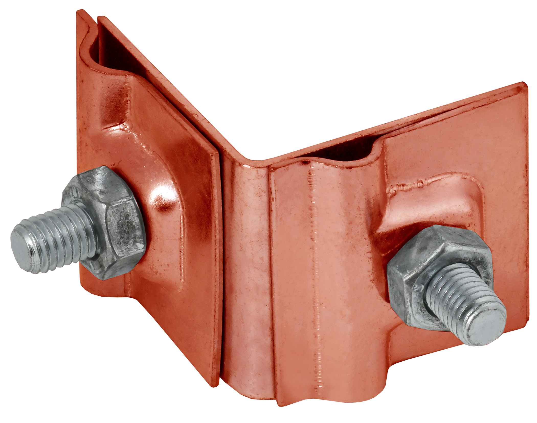 Держатель проводника круглого 6-10 мм для фальца угловой h 40 мм медь