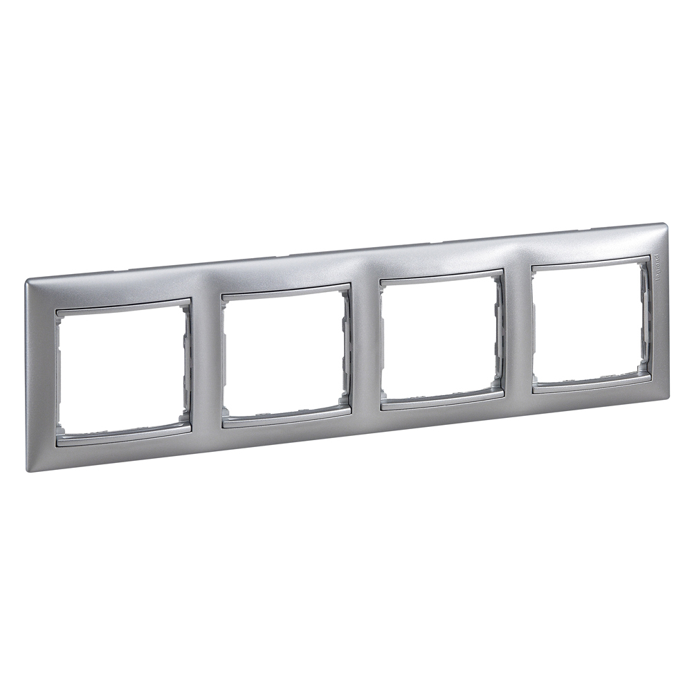 Рамка 4-местная алюминий VALENA DIY