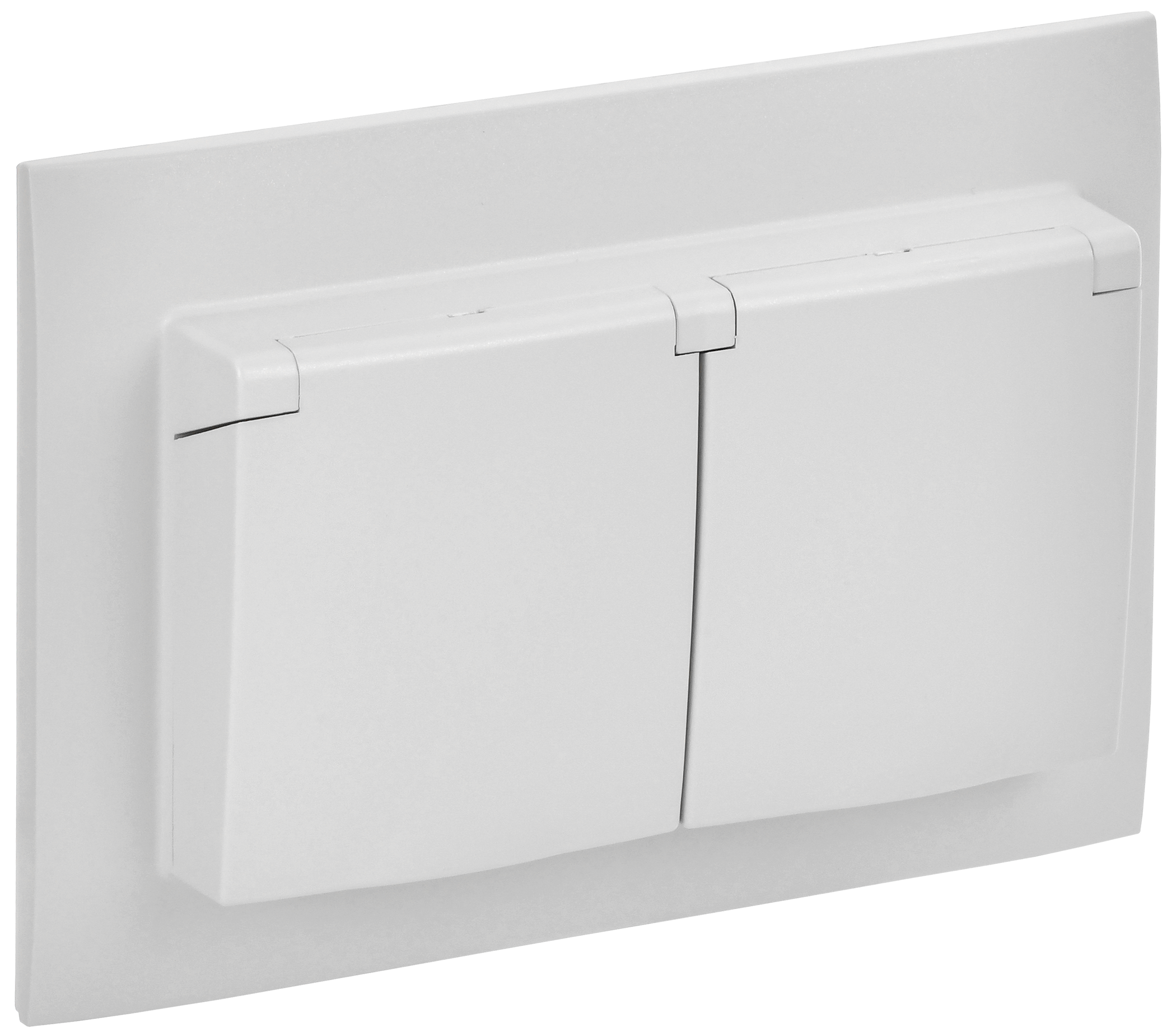 SKANDY Розетка 2-местная и крышкой 16А в сборе IP44 SK-R12W арктический белый IEK