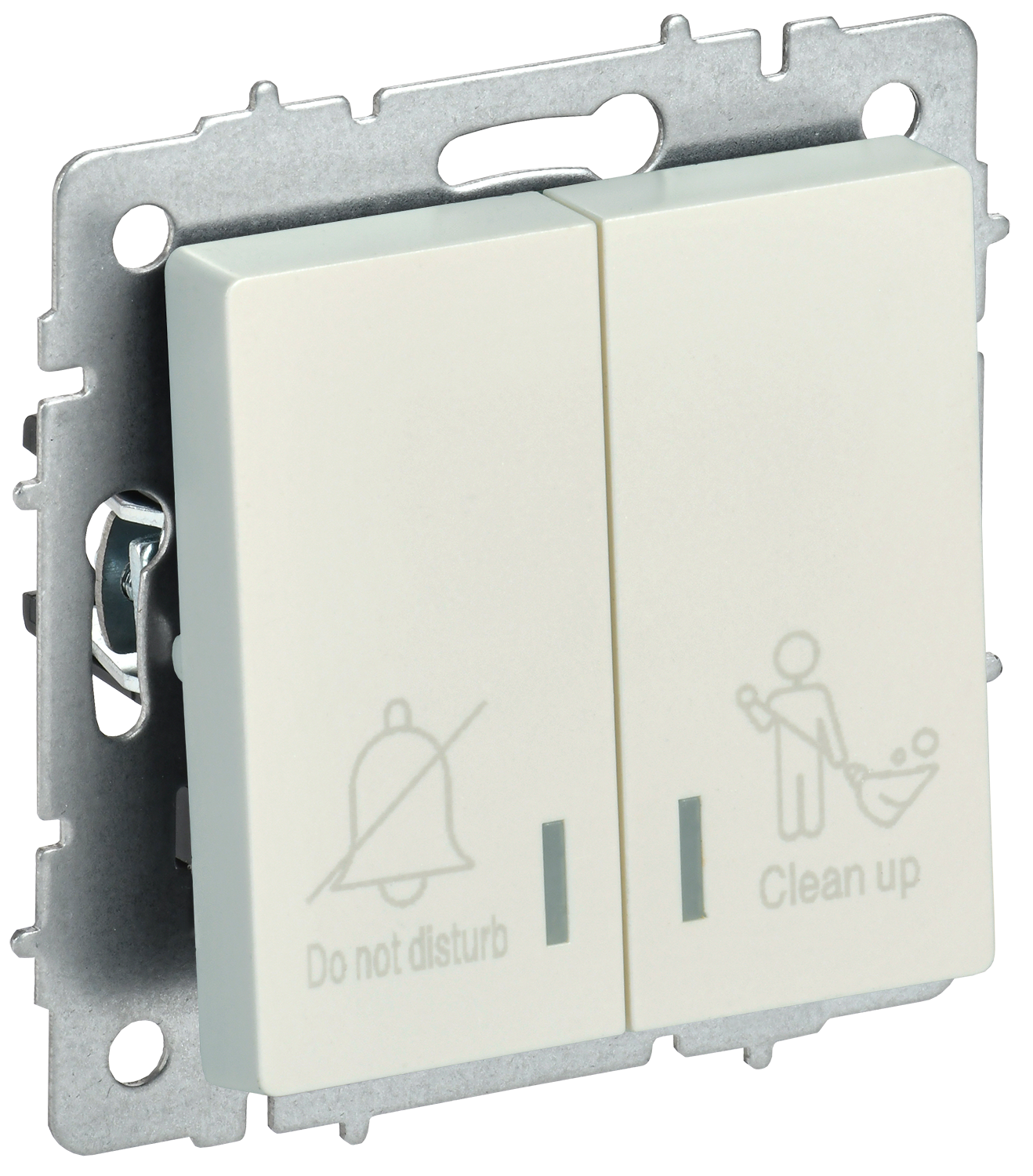 BRITE Выключатель 2-клавишный с индикацией для отелей 10А ВС10-2-9-БрЖ жемчуг IEK