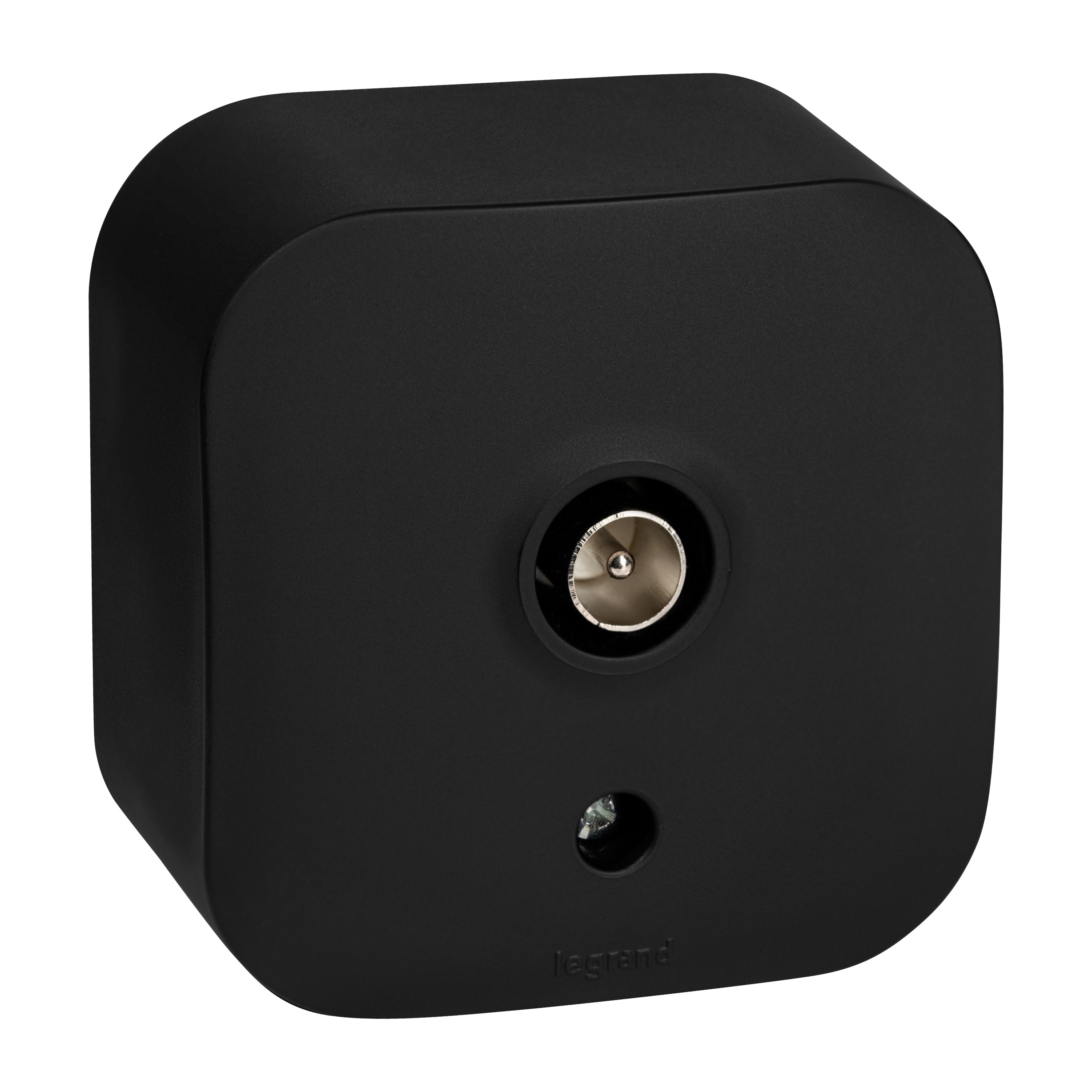 Розетка для открытой установки TV тип звезда черный матовый QUTEO