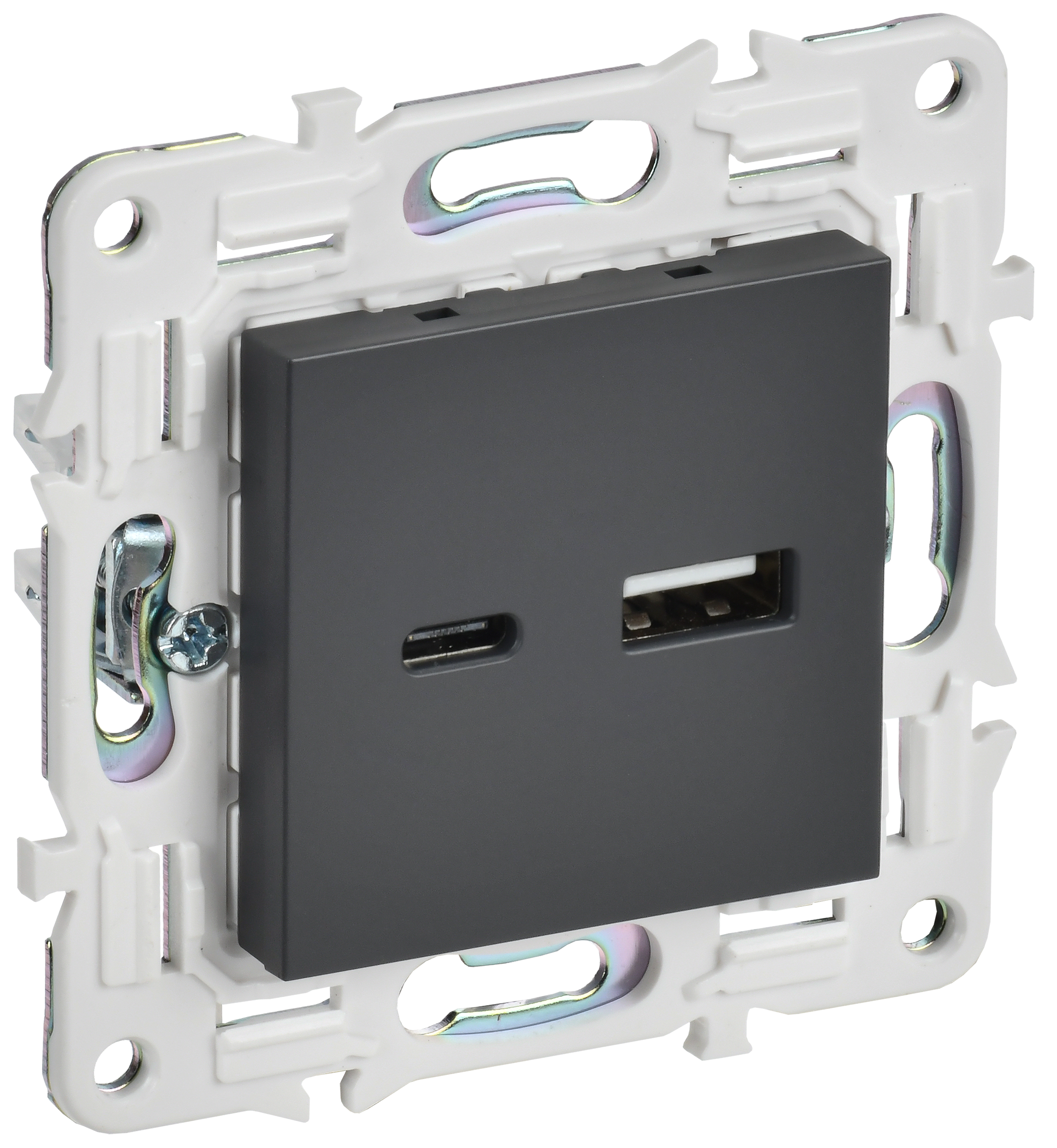 SKANDY Розетка USB A+C 3,1А SK-R14T титан IEK