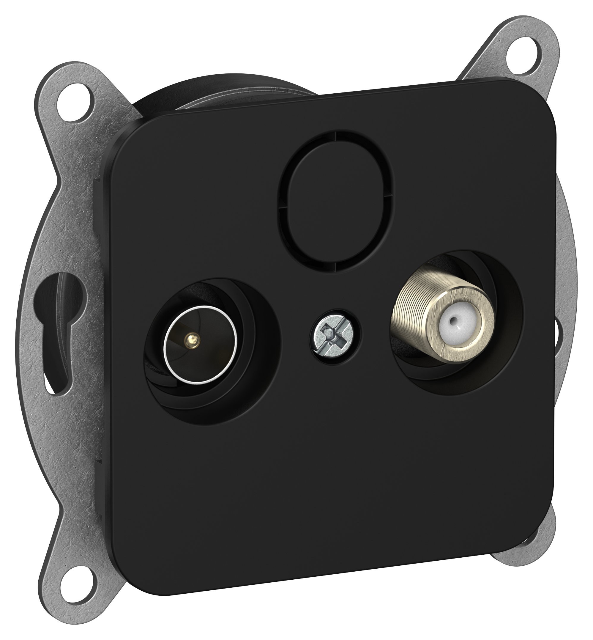 FLITE Розетка 2-местная TV+SAT экранированная оконечная РТВс-2-1-1-ФлЧ черный IEK