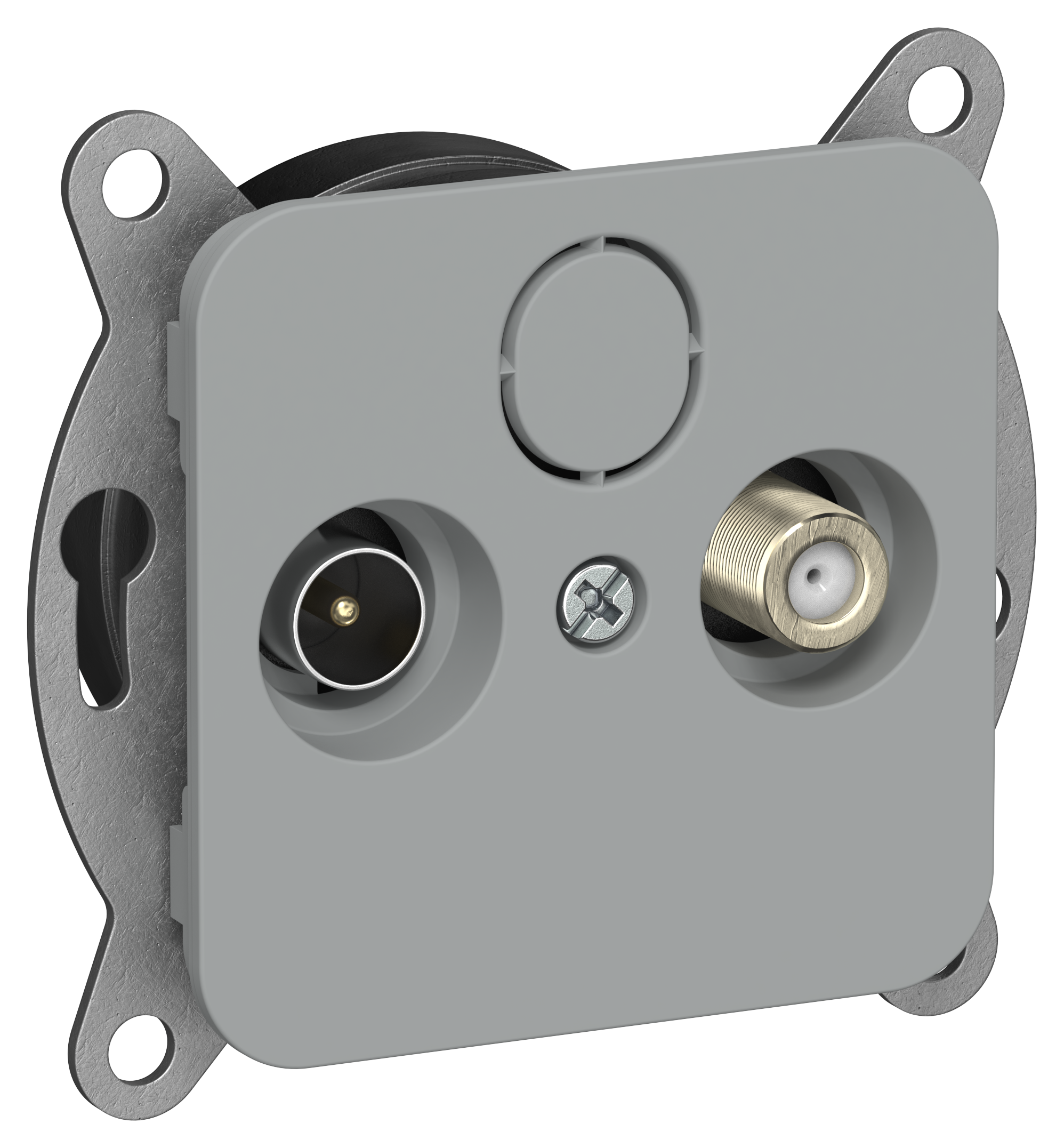 FLITE Розетка 2-местная TV+SAT экранированная оконечная РТВс-2-1-1-ФлС серый IEK