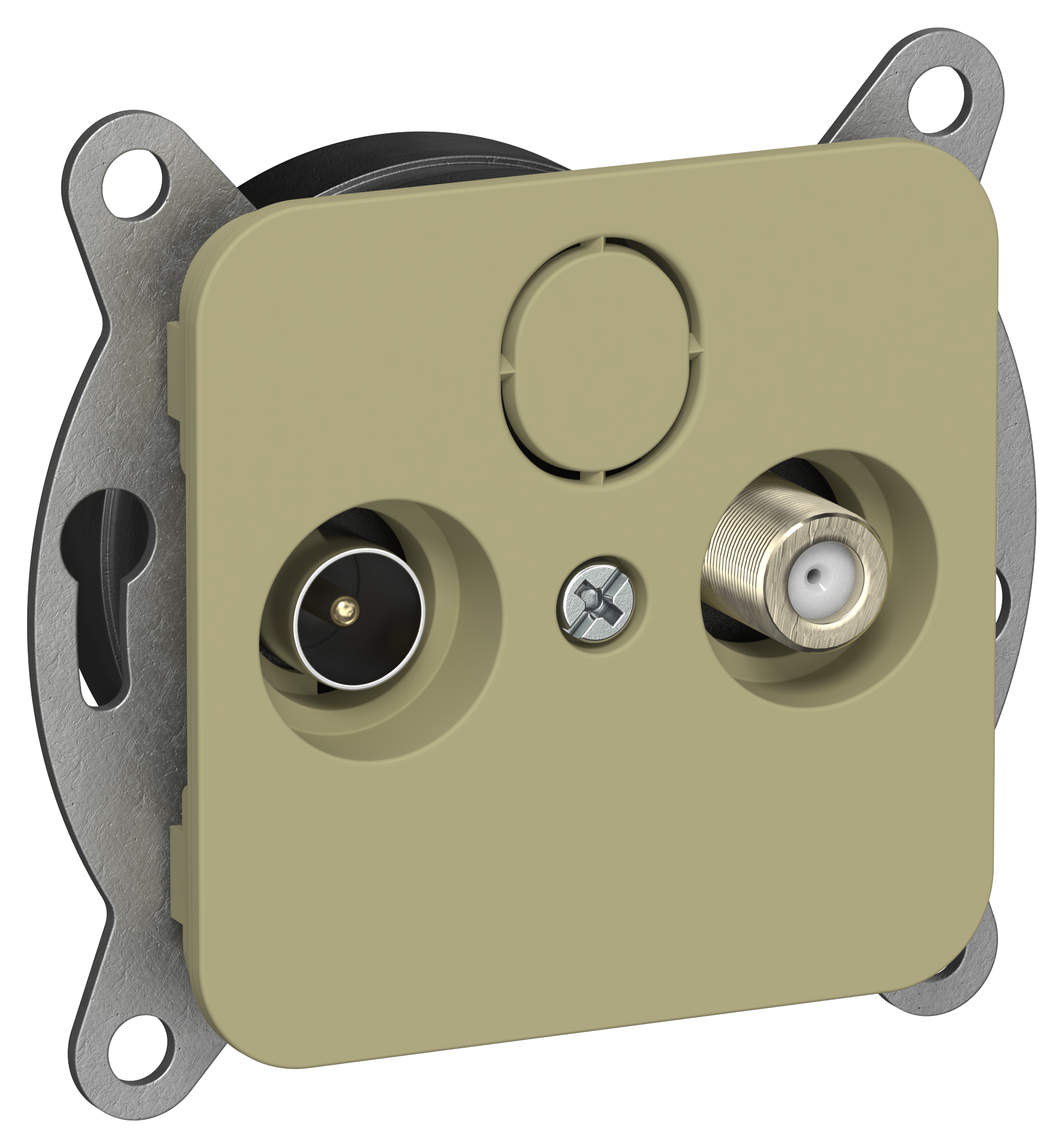 FLITE Розетка 2-местная TV+SAT экранированная оконечная РТВс-2-1-1-ФлО оливковый IEK
