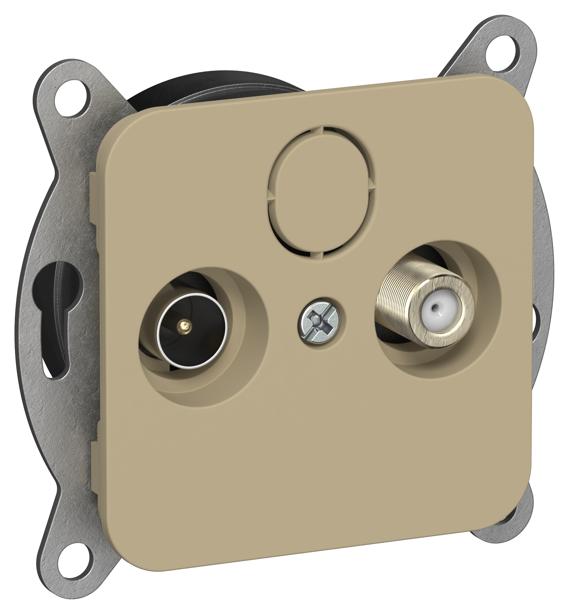 FLITE Розетка 2-местная TV+SAT экранированная оконечная РТВс-2-1-1-ФлХ хаки IEK