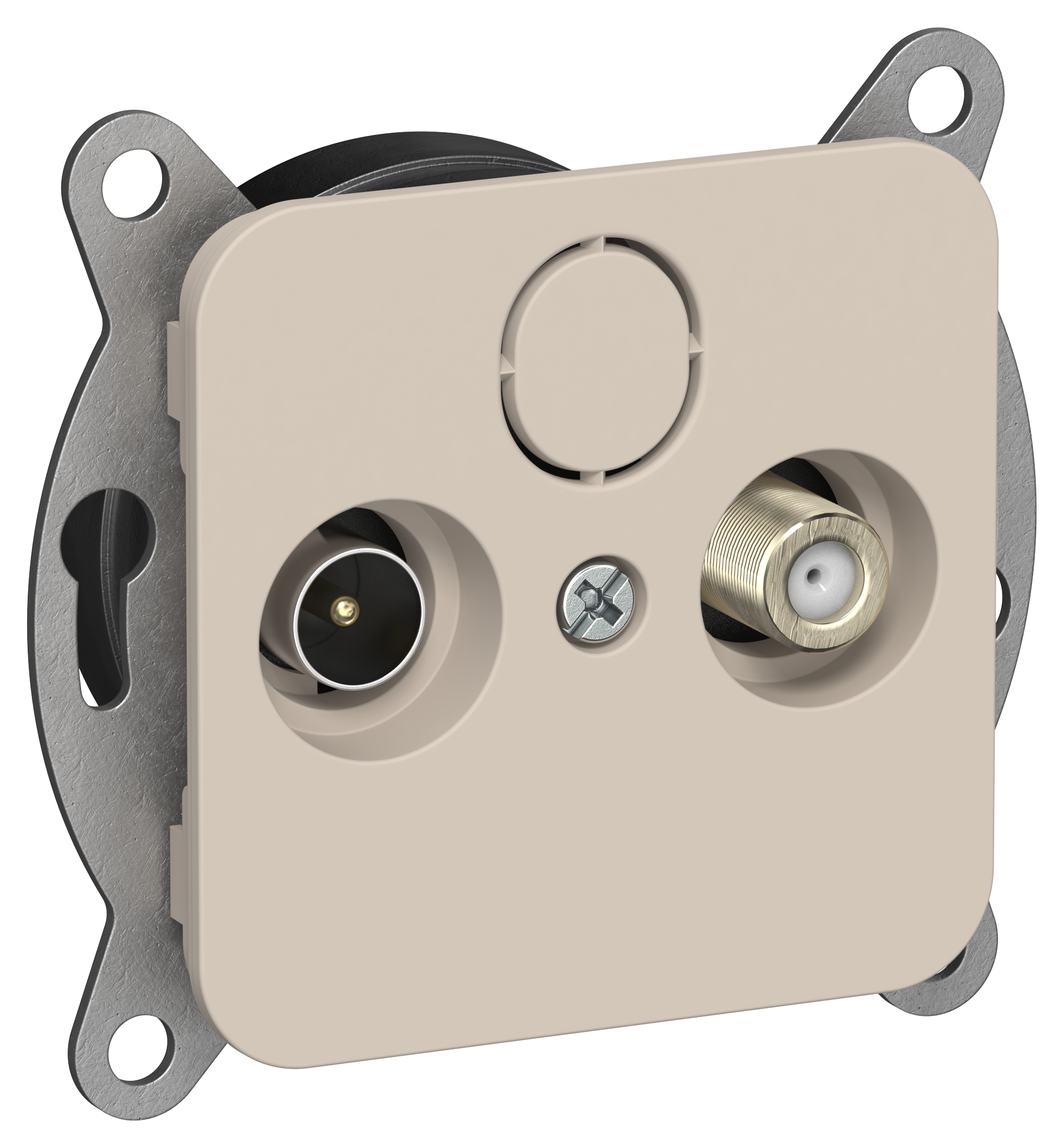 FLITE Розетка 2-местная TV+SAT экранированная оконечная РТВс-2-1-1-ФлЛ льняной IEK