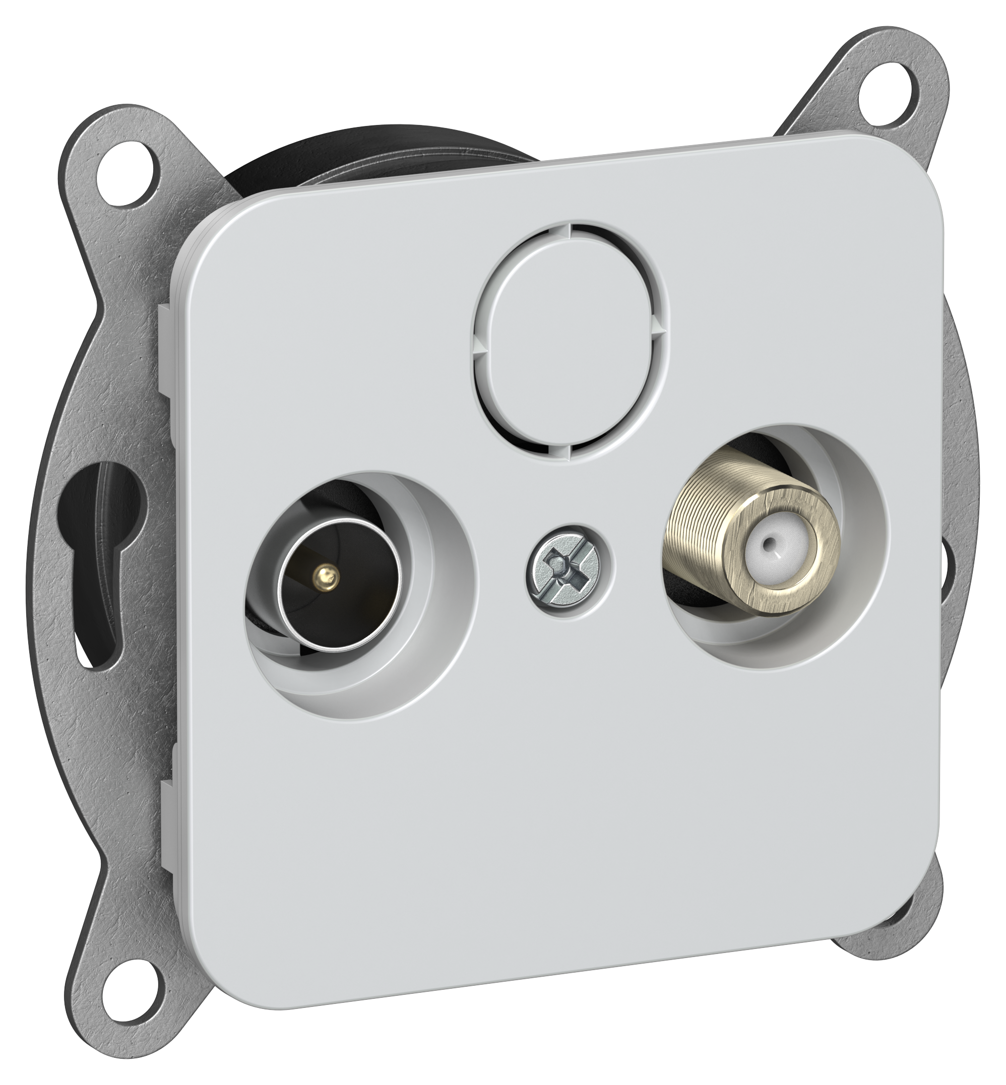 FLITE Розетка 2-местная TV+SAT экранированная проходная РТВс-2-1-2-ФлЖ жемчуг IEK