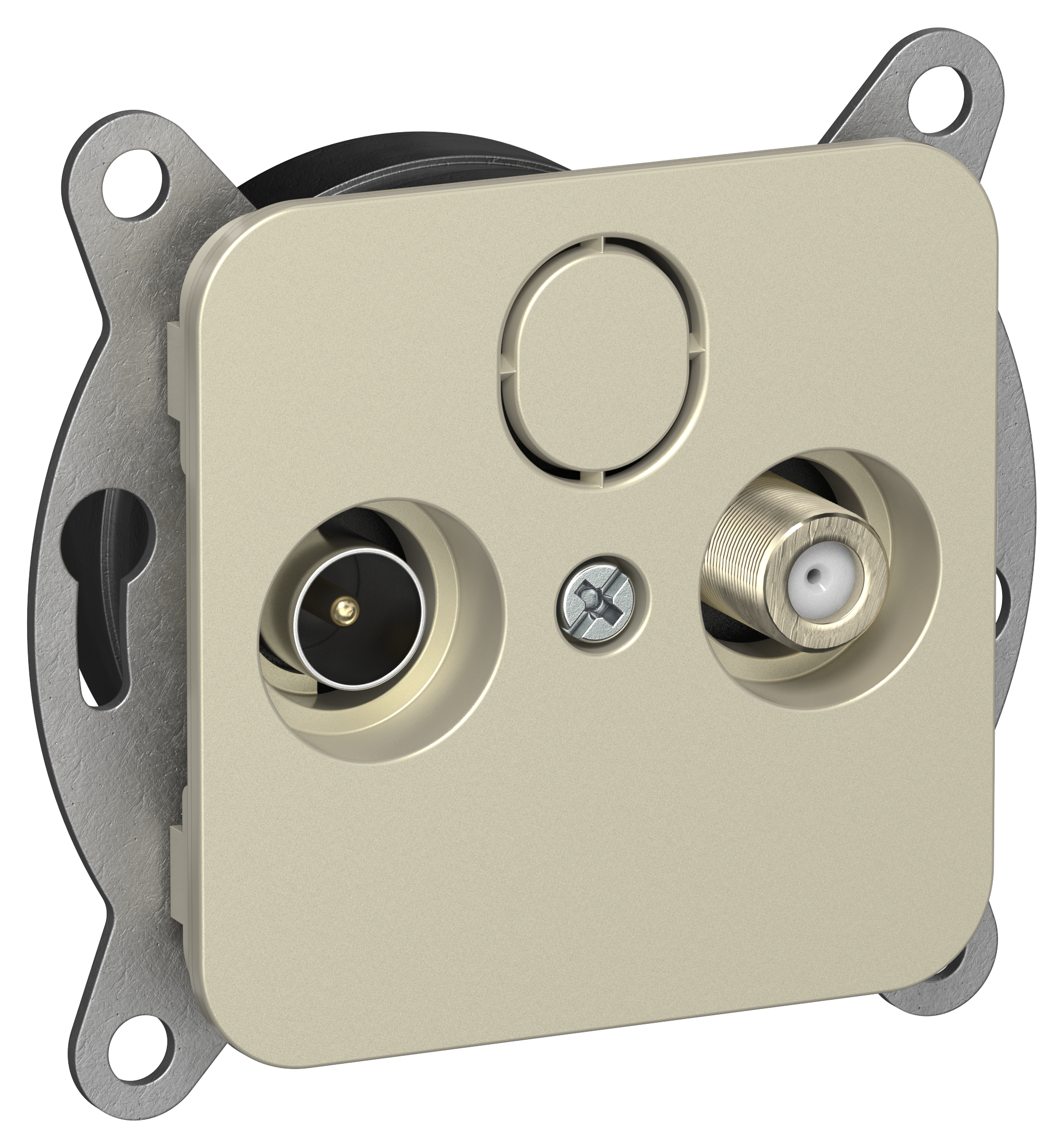 FLITE Розетка 2-местная TV+SAT экранированная проходная РТВс-2-1-2-ФлШ шампань IEK