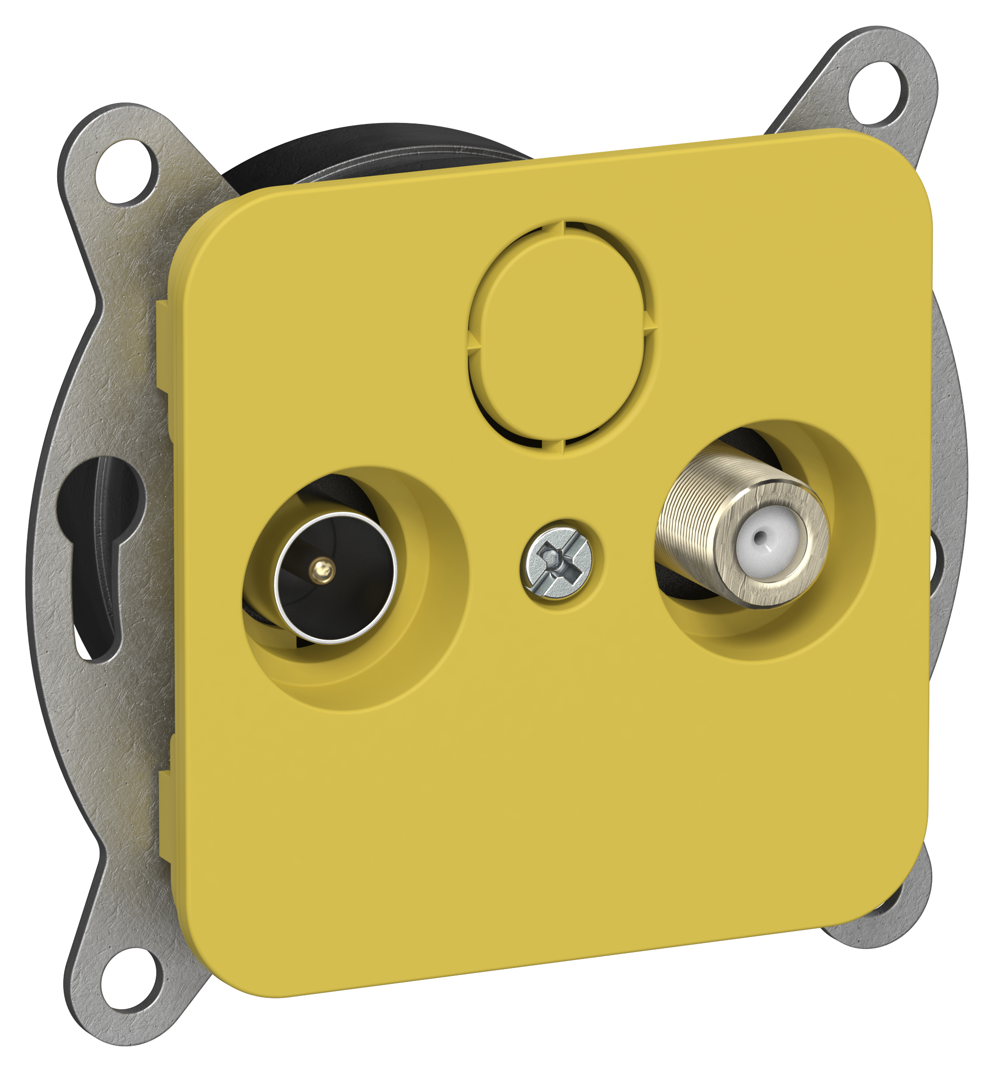 FLITE Розетка 2-местная TV+SAT экранированная проходная РТВс-2-1-2-ФлЖК желтый карри IEK