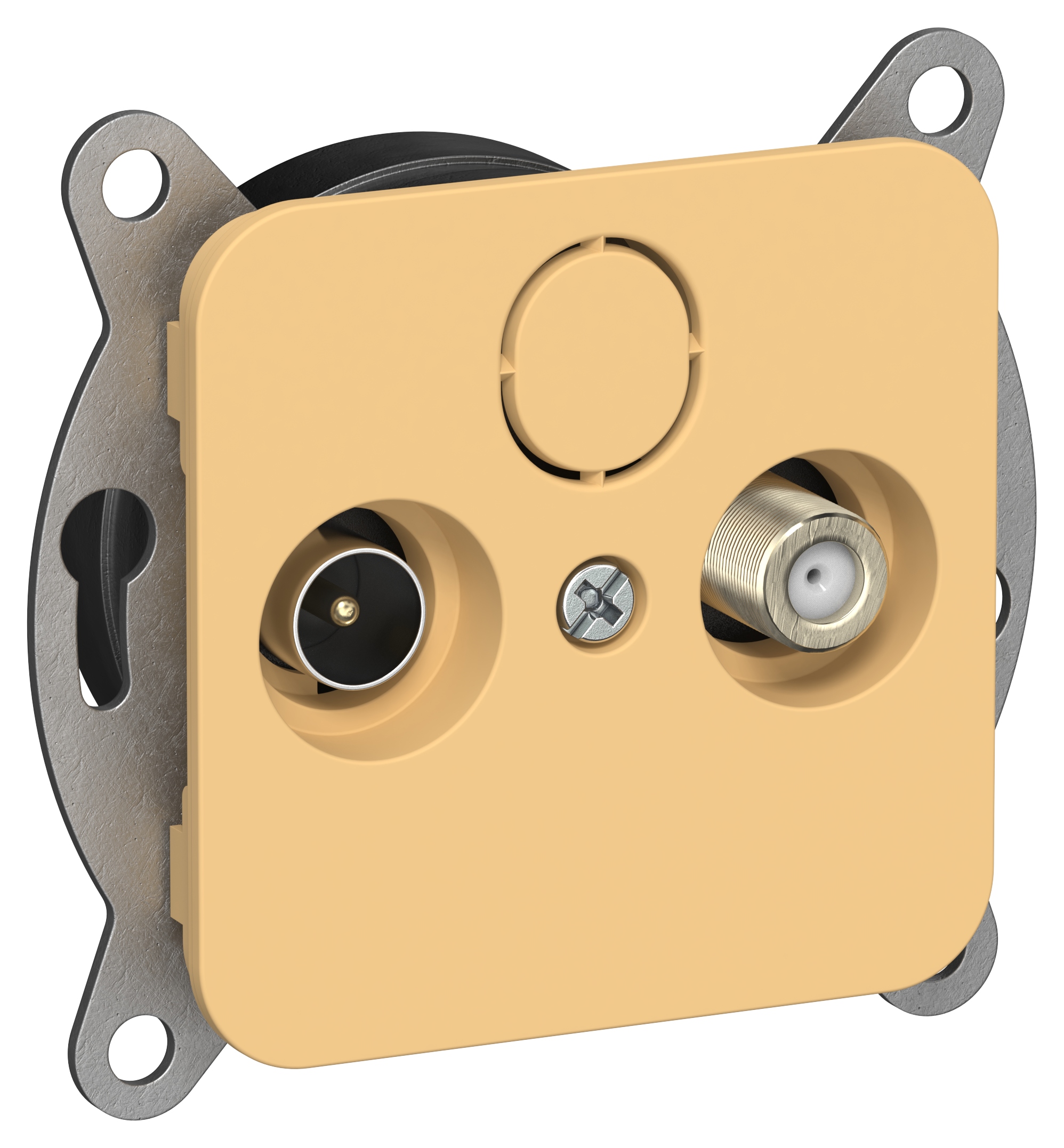 FLITE Розетка 2-местная TV+SAT экранированная проходная РТВс-2-1-2-ФлЗ золотарник IEK