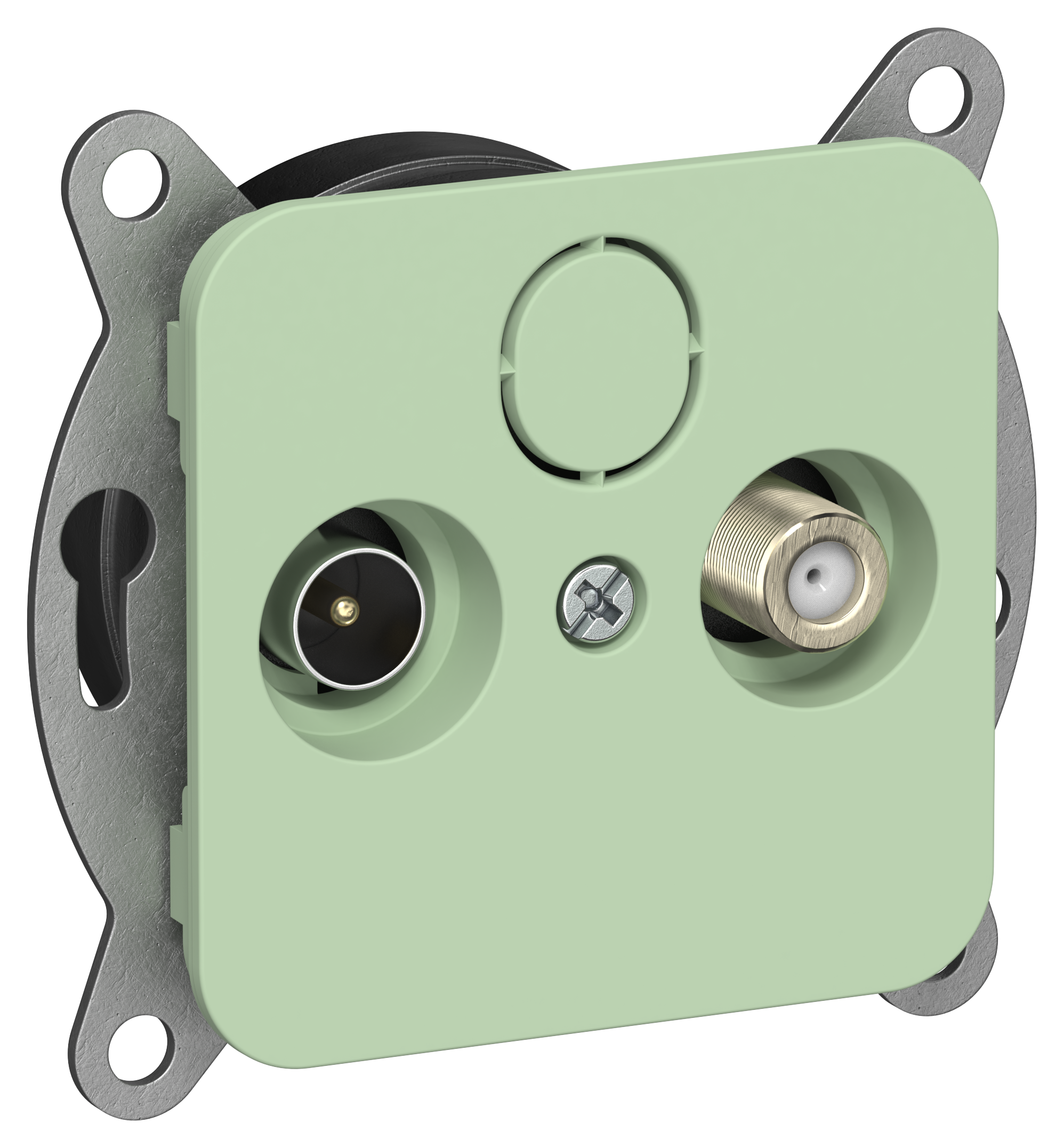 FLITE Розетка 2-местная TV+SAT экранированная проходная РТВс-2-1-2-ФлФ фисташковый IEK