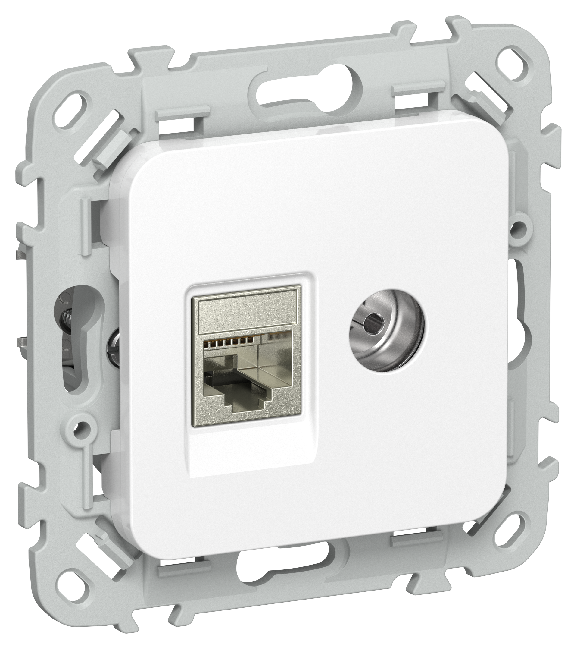 FLITE Розетка 2-местная RJ45/TV категория 5Е STP РКТВ5е-2-1-ФлБ белый IEK