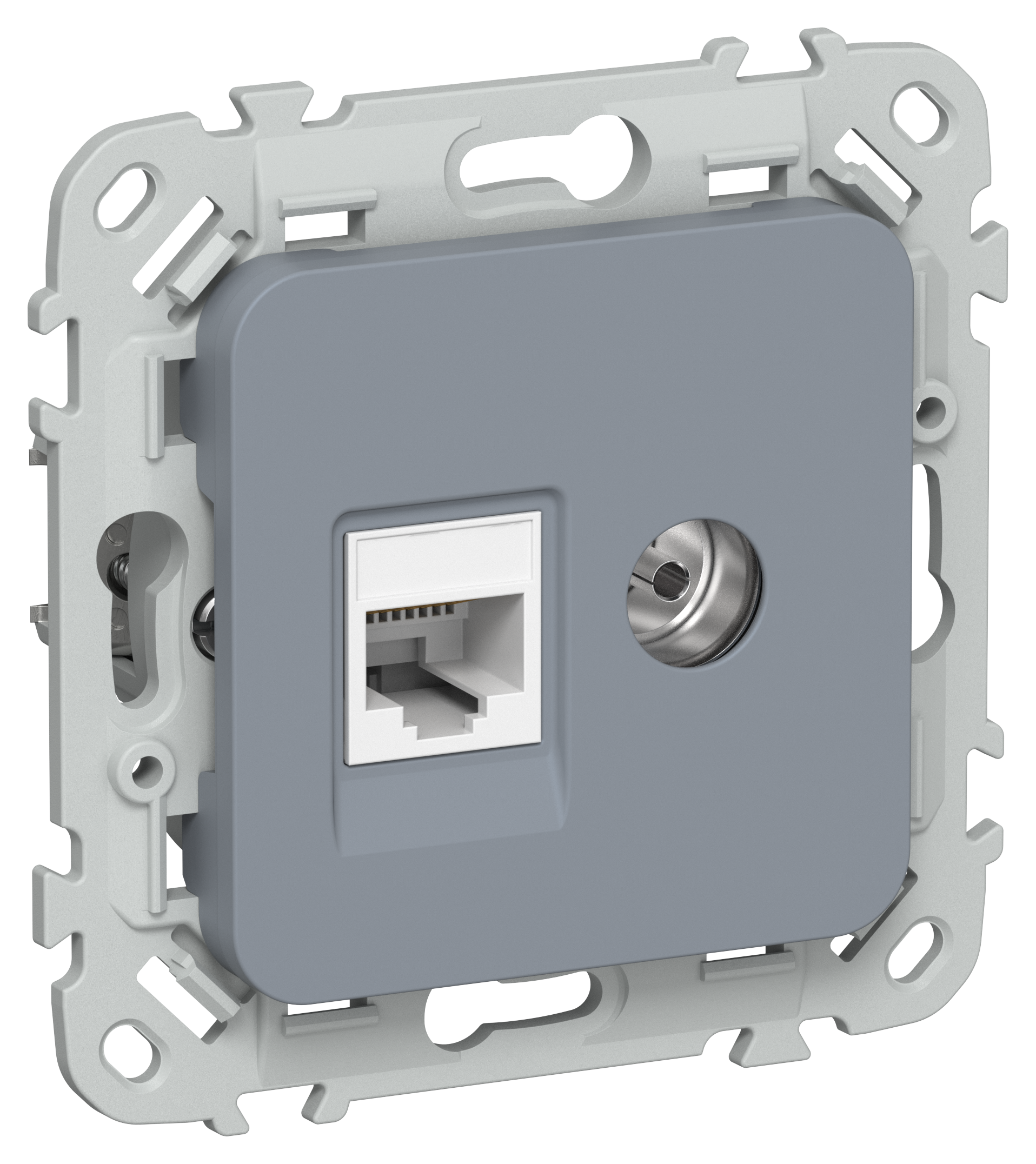 FLITE Розетка 2-местная RJ45/TV категория 5Е UTP РКТВ5е-2-0-ФлМ маренго IEK