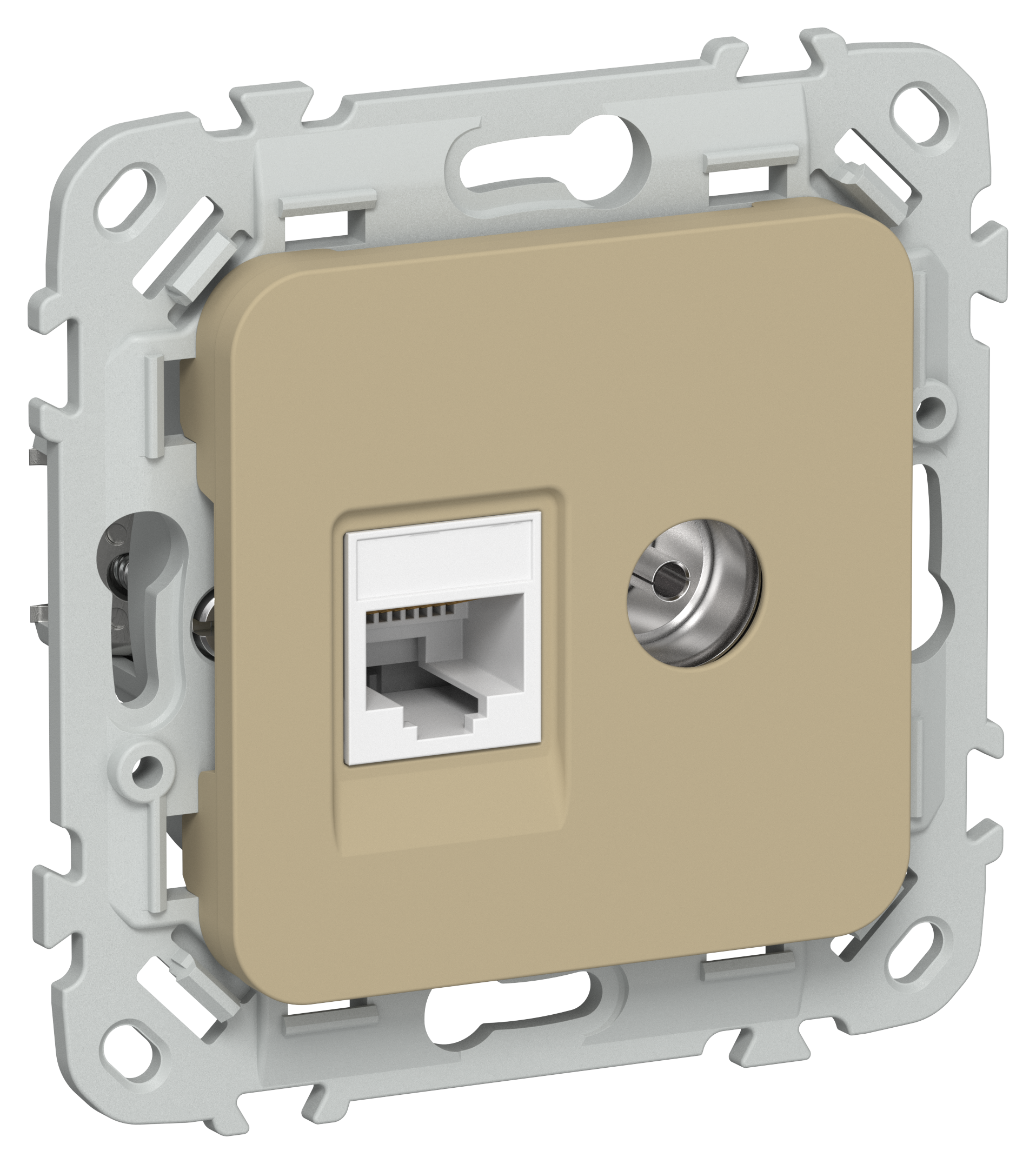 FLITE Розетка 2-местная RJ45/TV категория 5Е UTP РКТВ5е-2-0-ФлХ хаки IEK