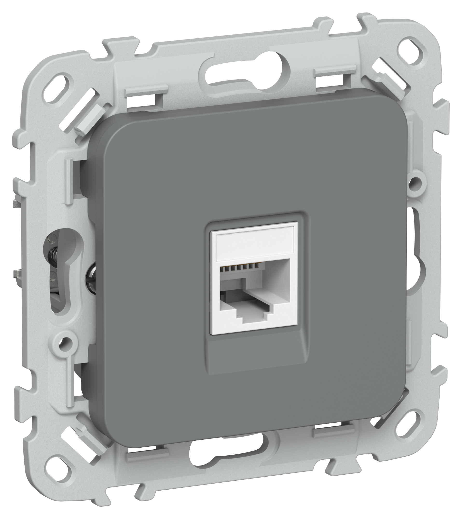 FLITE Розетка компьютерная RJ45 категория 6 UTP РК6-1-0-ФлМА мокрый асфальт IEK